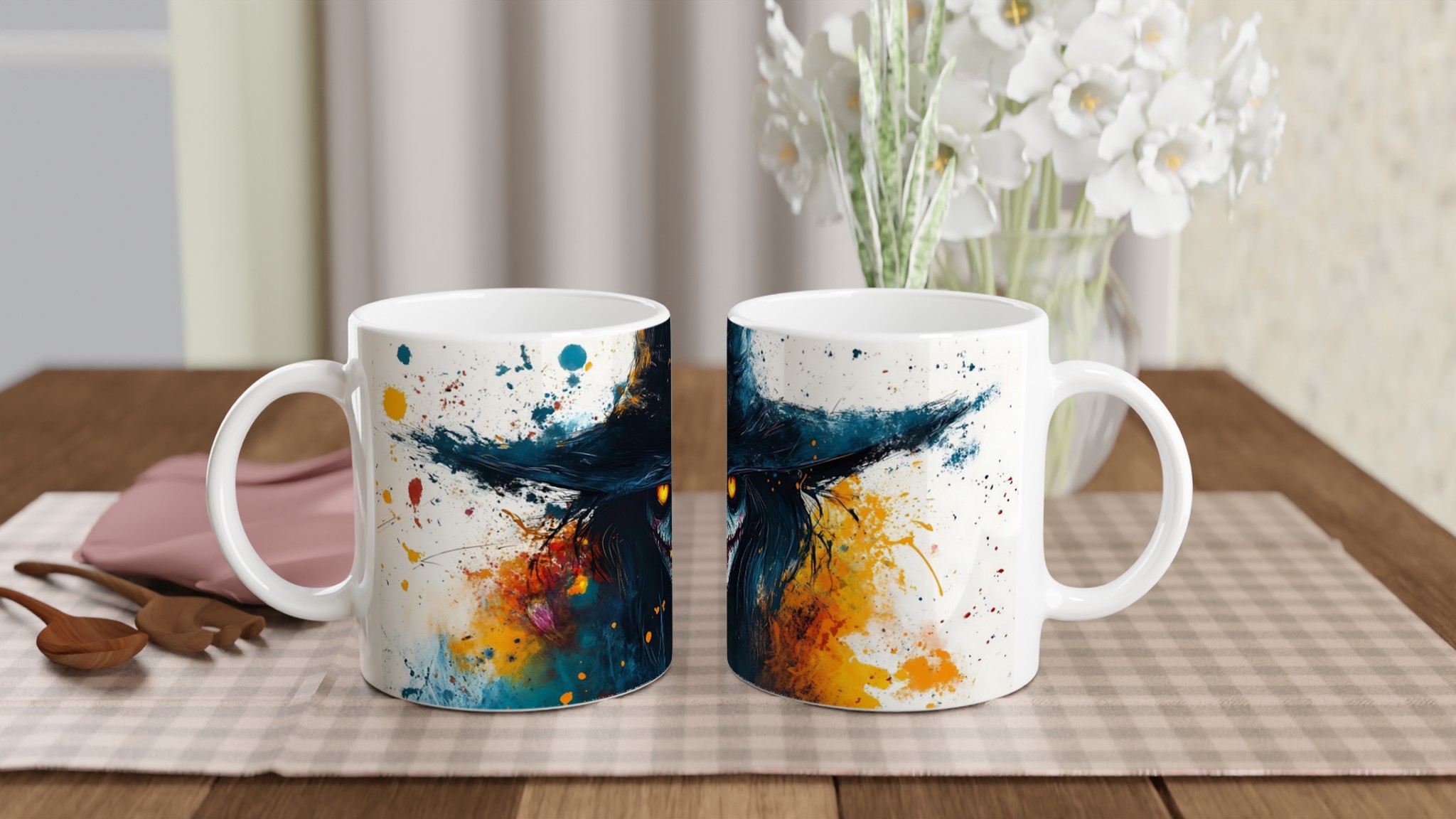 Skräckinjagande Akvarell Halloweenskräckmugg - 11oz Keramisk Mugg i Valfri Färg 10 33c61f09-8366-49b5-a2f4-bd91b3f5d86e