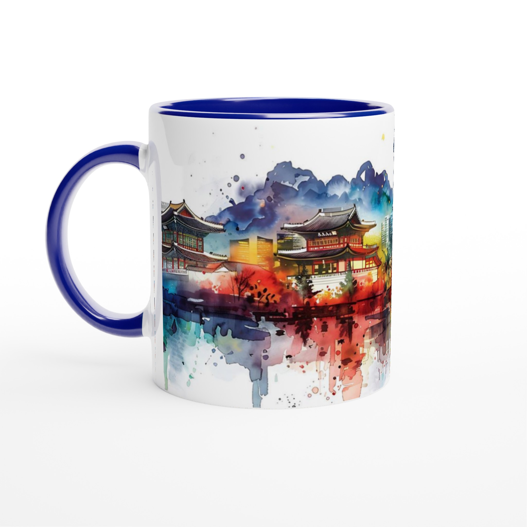 Seoul Skyline Akvarellmugg – Levande Stadsbild i Din Favoritfärg, 11 oz Keramik 2 33d97695-105e-4e1f-b4be-6d036b350014