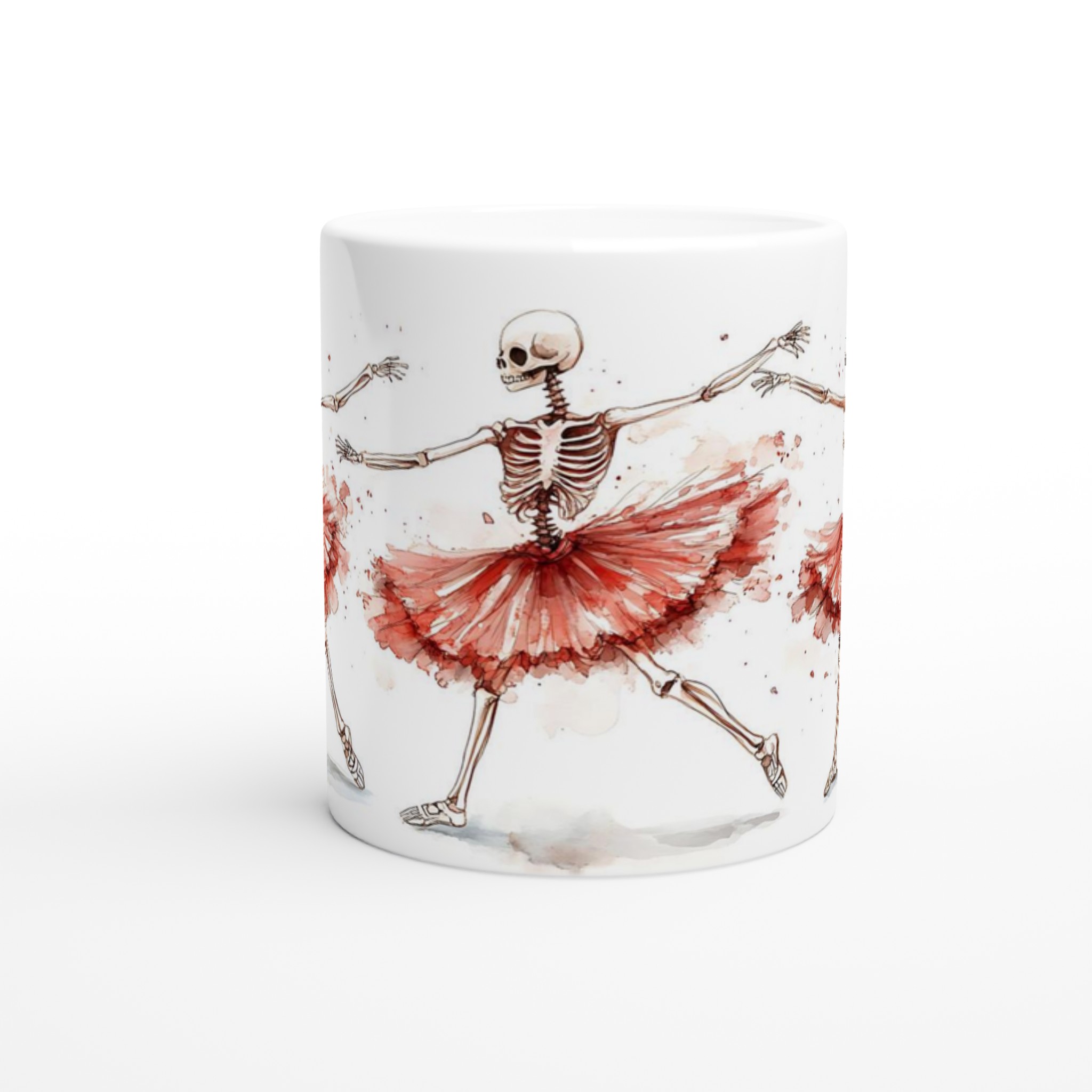 Dansande Ballerina Skelett Mugg - Vattentät Akvarell Stil - Välj din färg 8 33f54703-d0db-4cd5-a2e3-39054f87468d