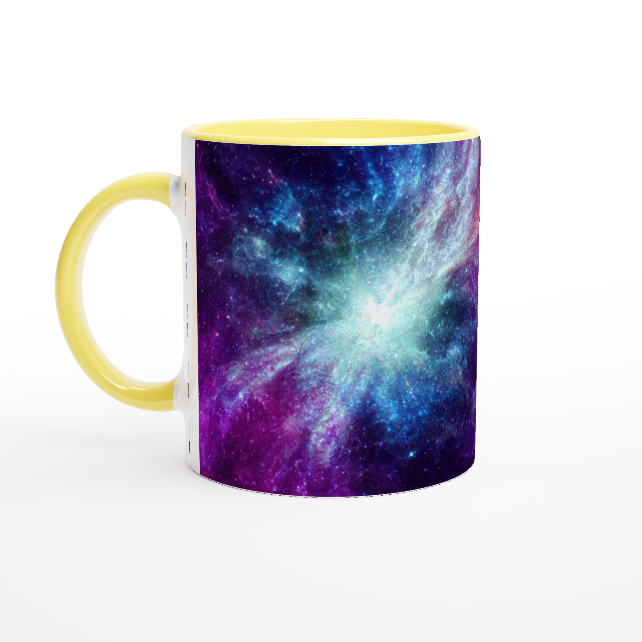 Vit 11oz keramisk mugg med galaxinspirerat motiv i flera fängslande färger 3 340d73dc-d721-44ad-b630-6ad555a78efe