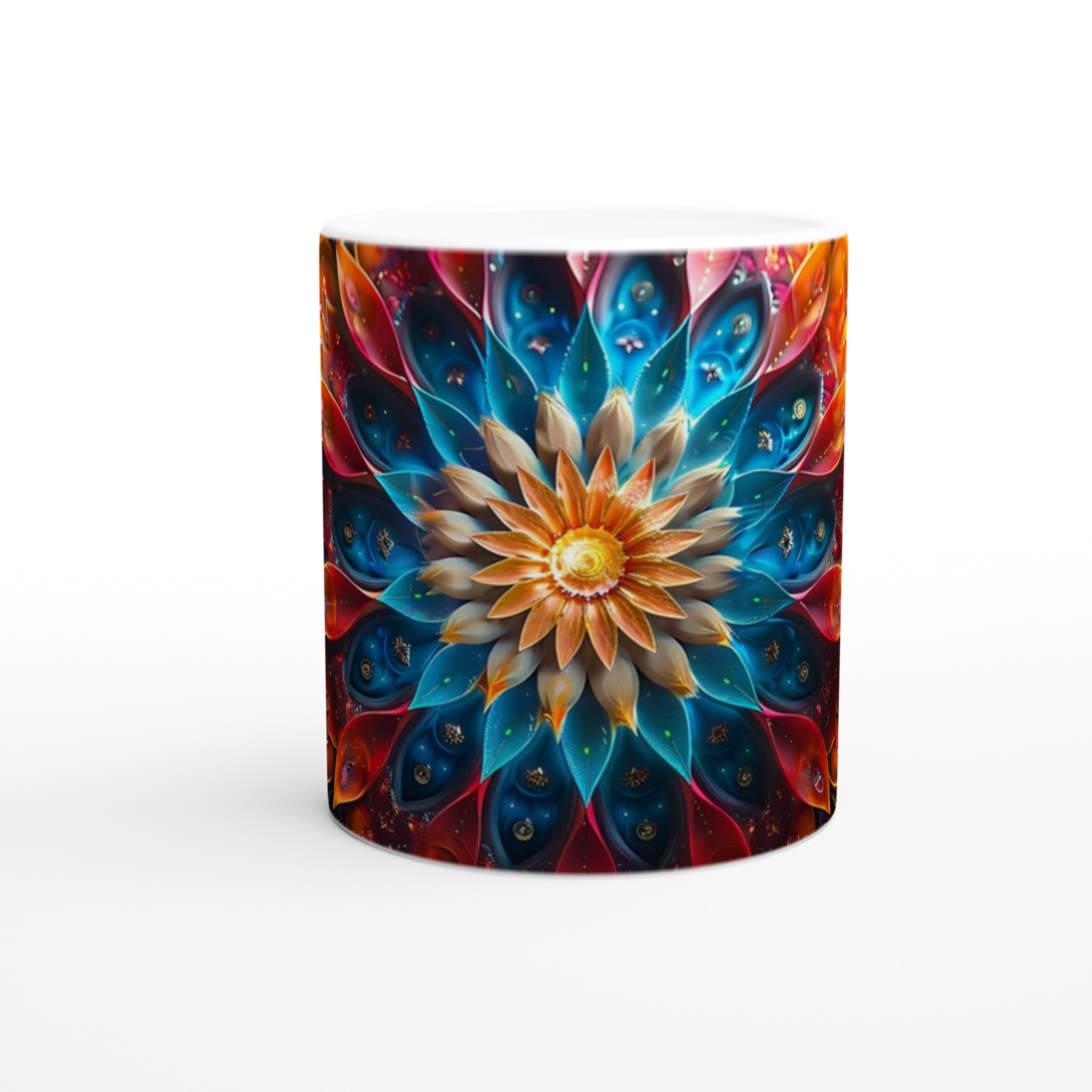 Abstrakt Mandala Keramikmugg - Livfull Design i Blått & Orange, Välj din favoritfärg! 8 34127e0a-0364-4f99-8330-8d535ca2761e