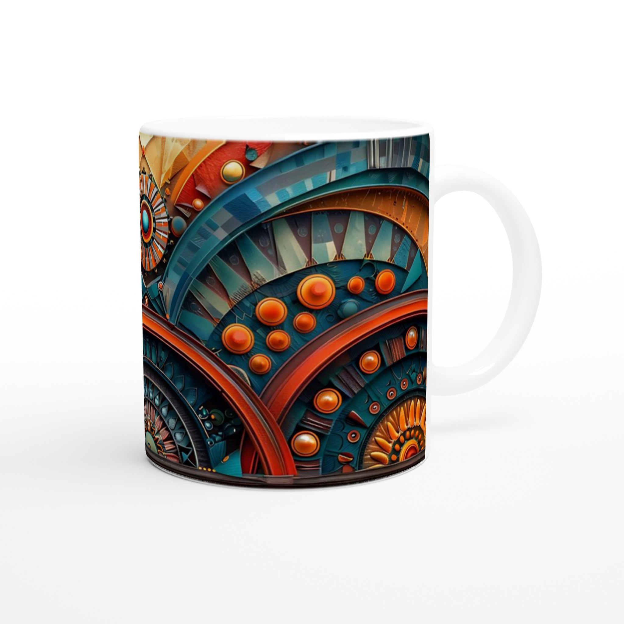 Abstrakt Mandala Keramikmugg - Livfulla Turkosa och Kopparfärger, 11 oz 9 3444cb2e-9321-435a-9fbd-65d4659688a3