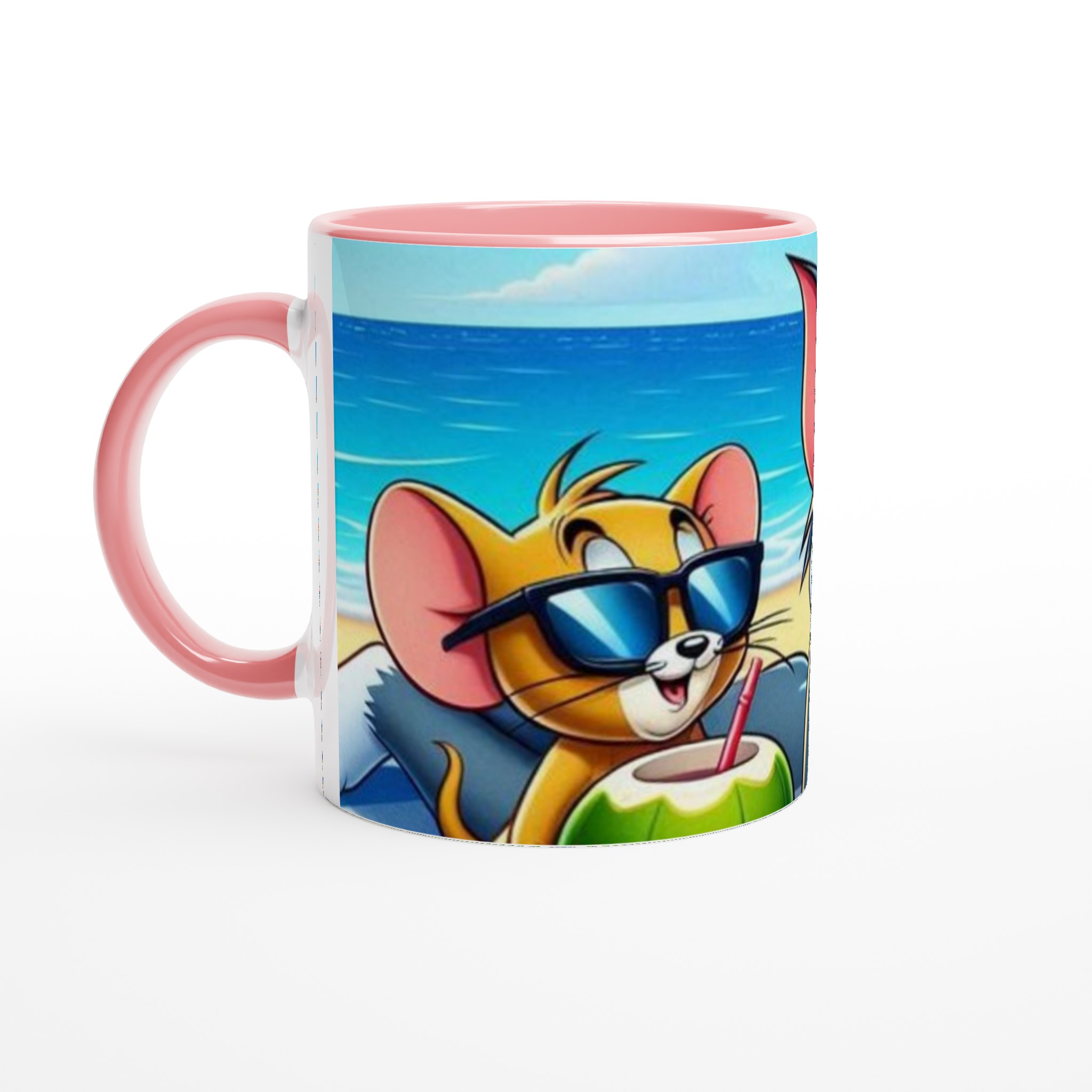 Vit 11oz keramisk mugg med Tom & Jerry – picknick-feeling i sju färgstarka nyanser 6 34456c20-b48c-4d71-a59d-344b360cf161
