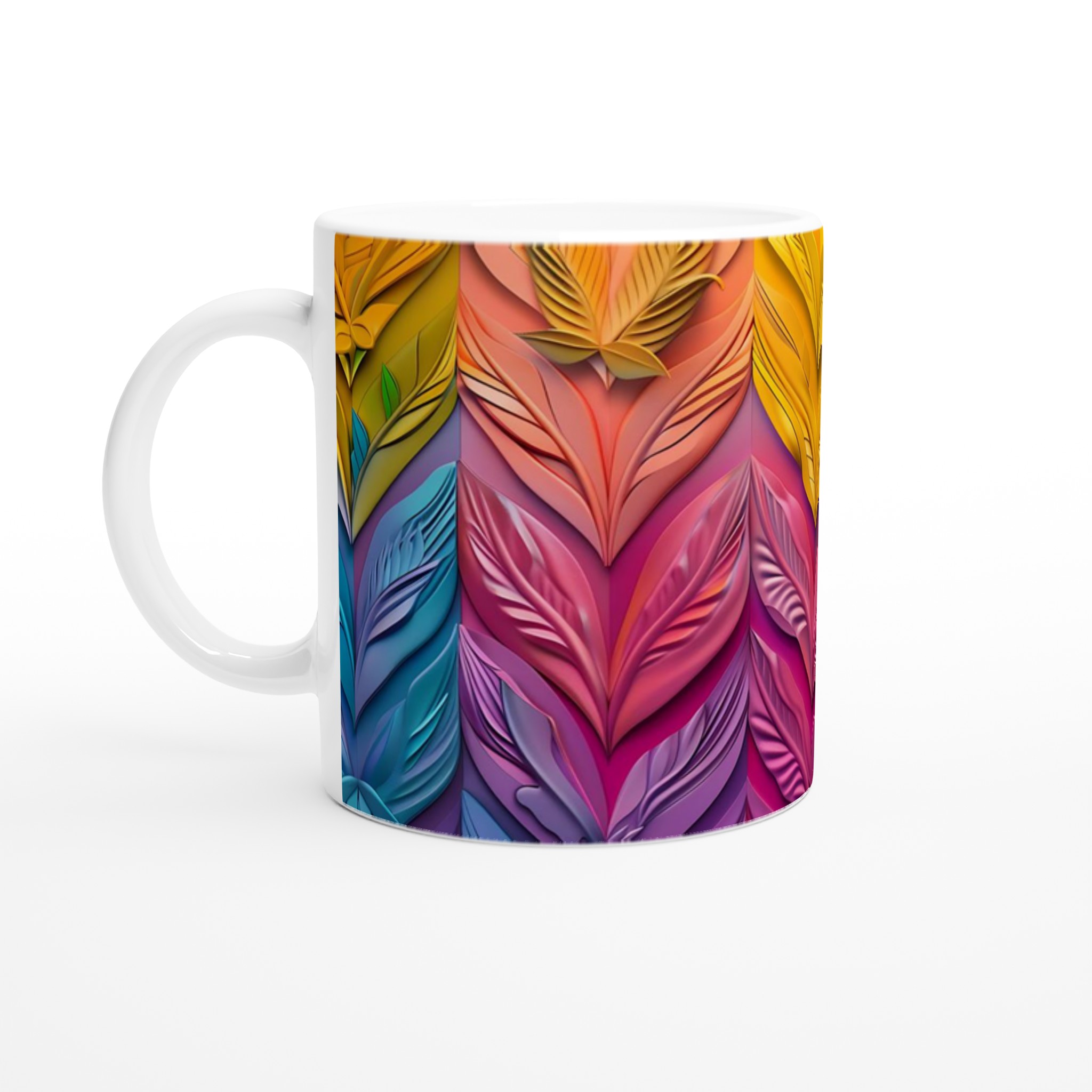 Abstrakt Blommig 11oz Keramisk Mugg – Konstfulla Organiska Mönster i Levande Färger 1 344cd936-4cf9-4dec-9b37-cc83baf3da54