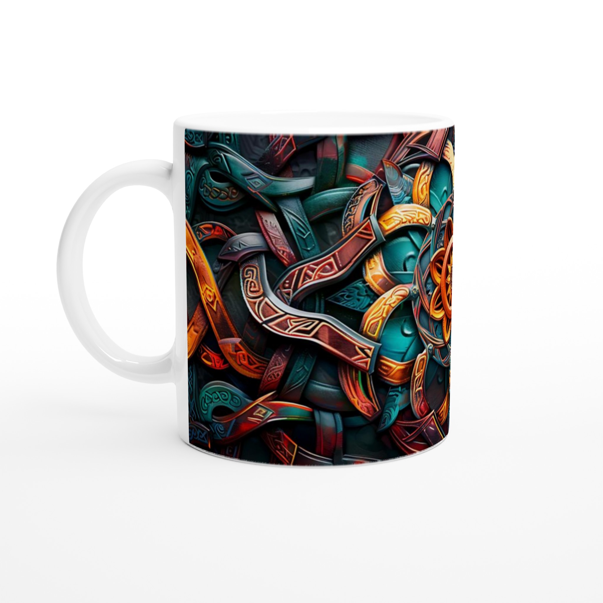 Mytisk Keltisk Knutmugg – 11 oz Keramisk Kaffemugg i Valfri Färg 1 345ecc0d-5eb6-4995-be75-da3187f40c6e