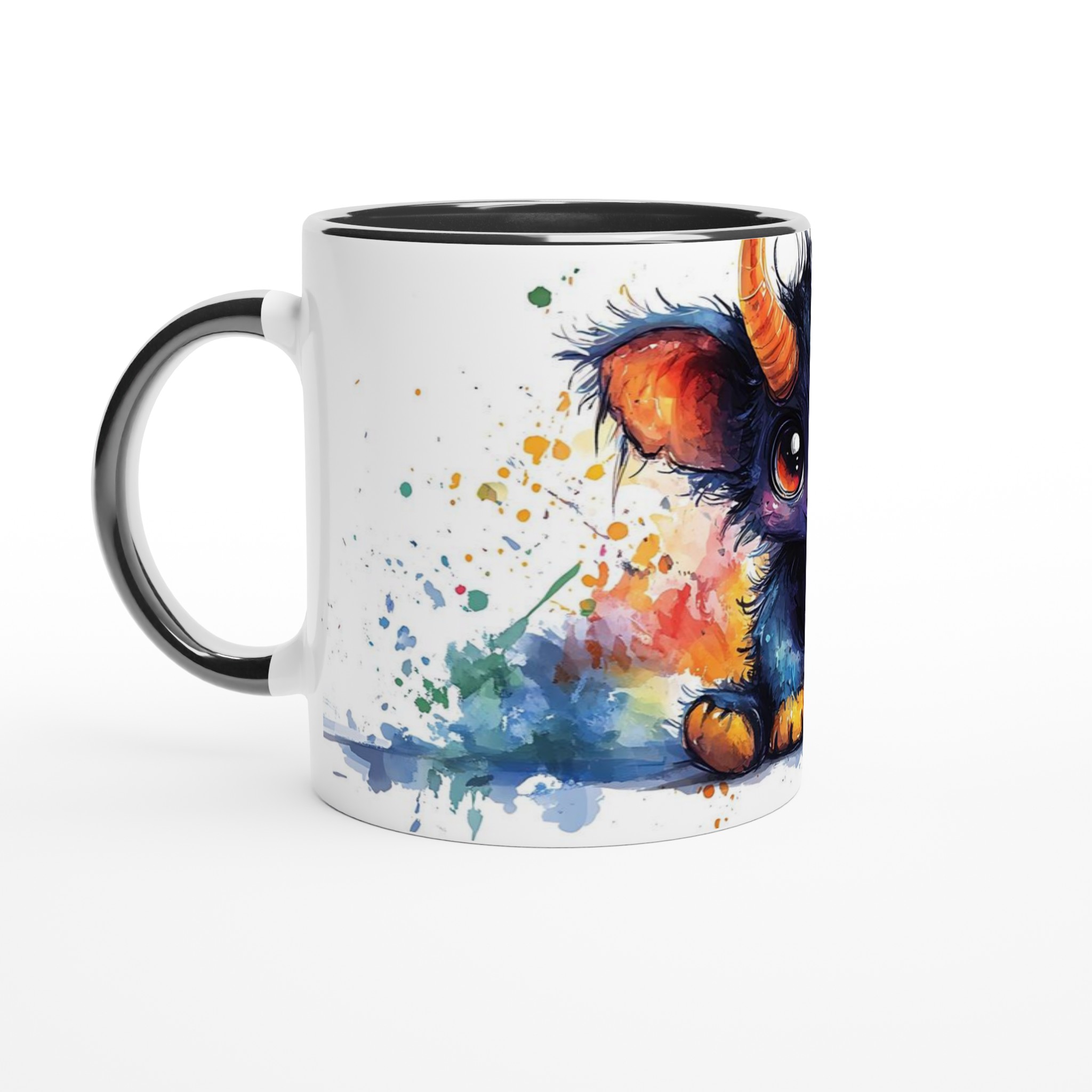 Söt Liten Djävul Keramikmugg – Färgglad Akvarell Stil 11oz Kaffemugg 4 347358a9-0074-481c-9e32-d1097c5bf445