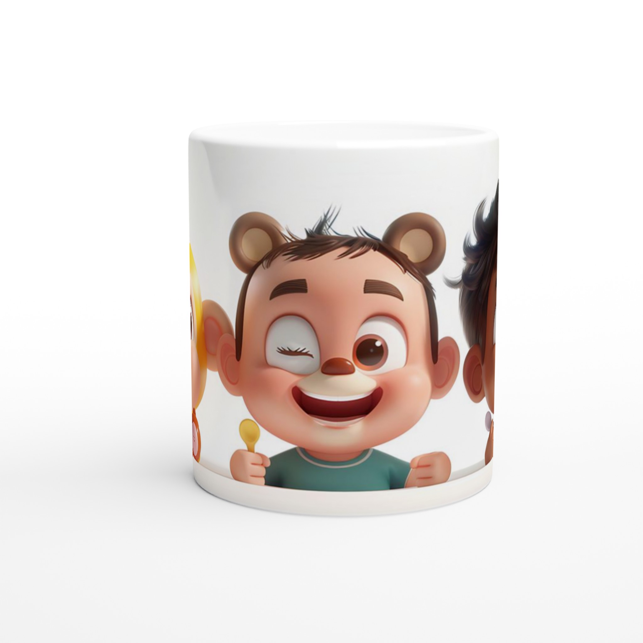 Lekfulla Vänner Barndesigns Mugg – 11oz Keramikmugg i ditt val av 7 glada färger! 8 34743314-7fae-4df7-8791-ade95eec0eb7