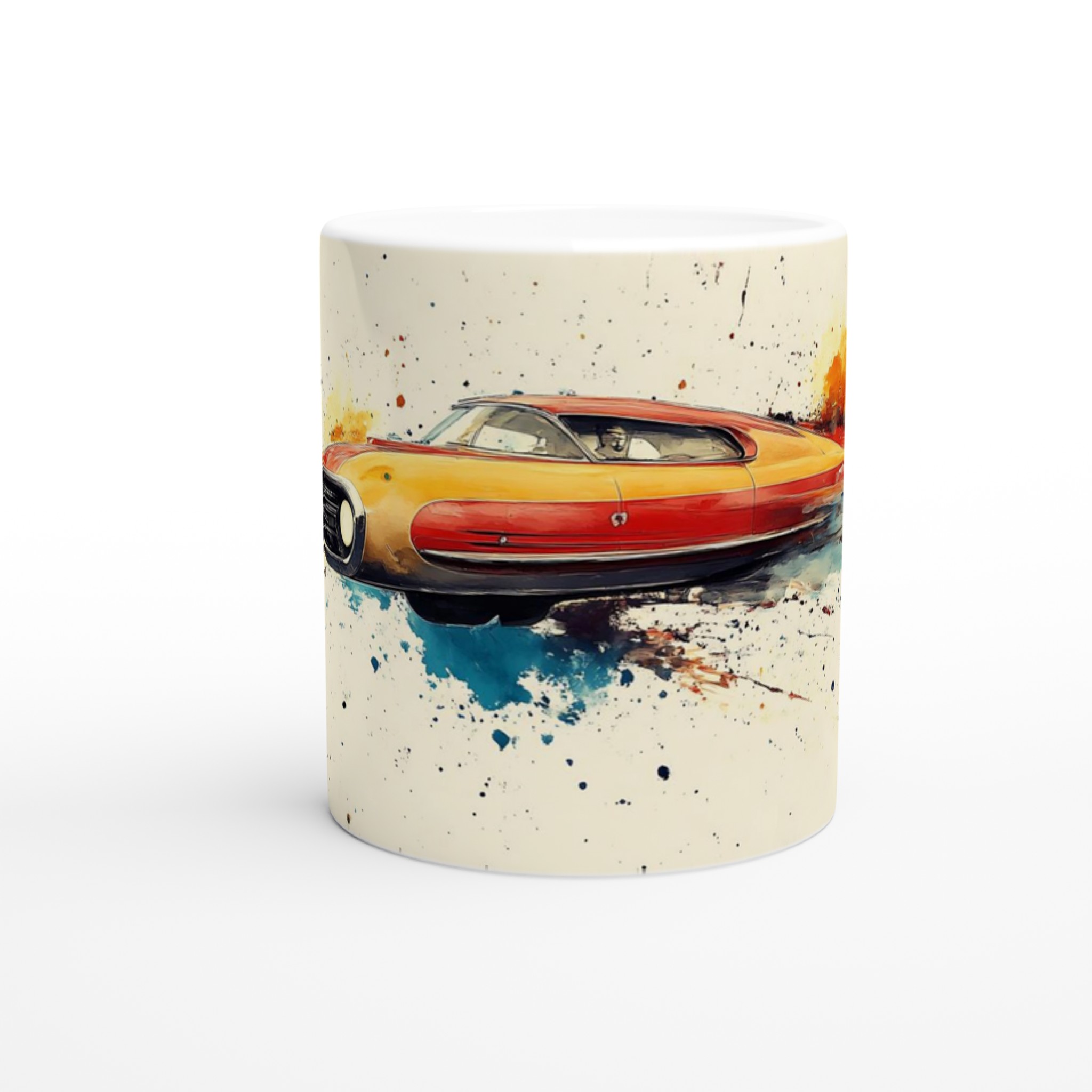 Retro Racing Art Mugg – 11 oz Keramikmugg med Dynamiskt Bildtryck i Flera Färger 8 34b72d89-4ff7-4ff6-8ac1-0233d39605c8