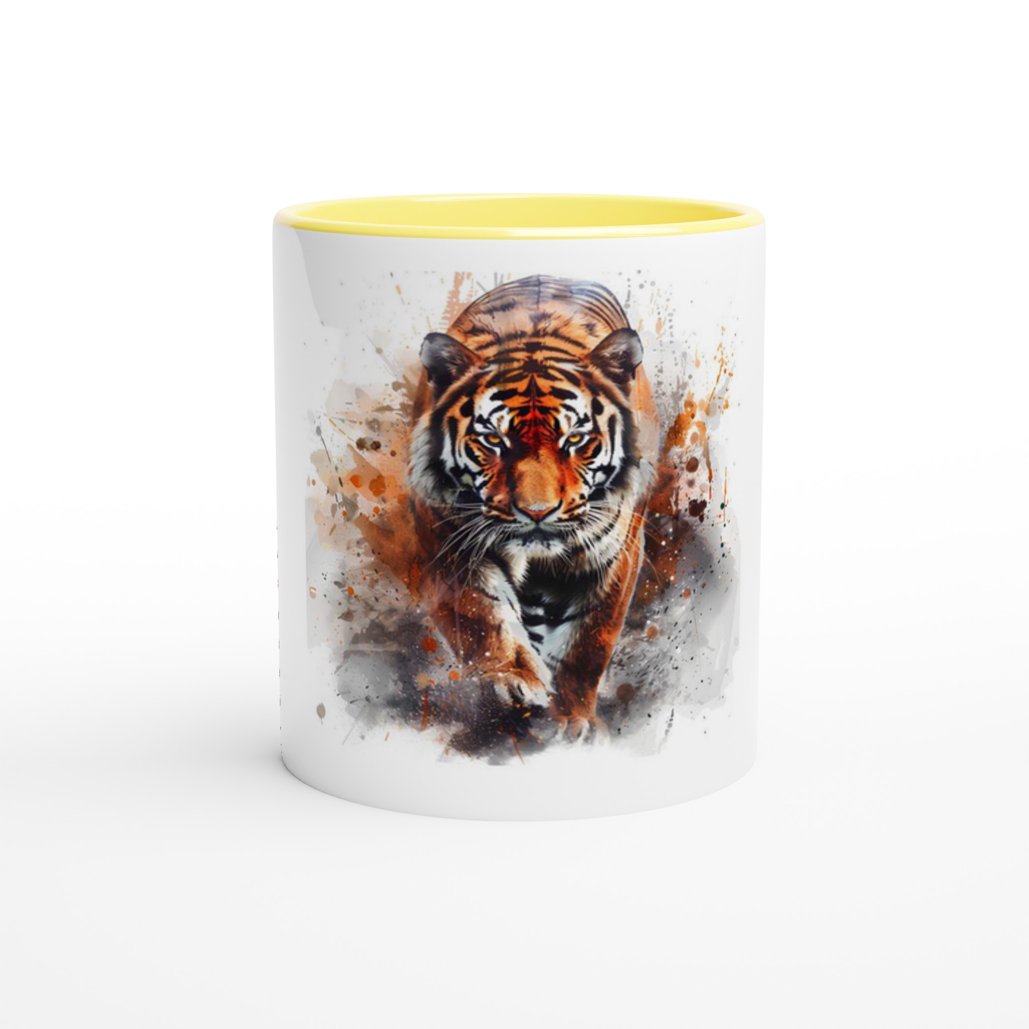 Majestätisk Tiger Akvarell 11oz Keramisk Mugg – Färgad Insida & Handtag i sex djärva nyanser 1 34c98380-6ba6-4171-847e-e1f7e0d07c10