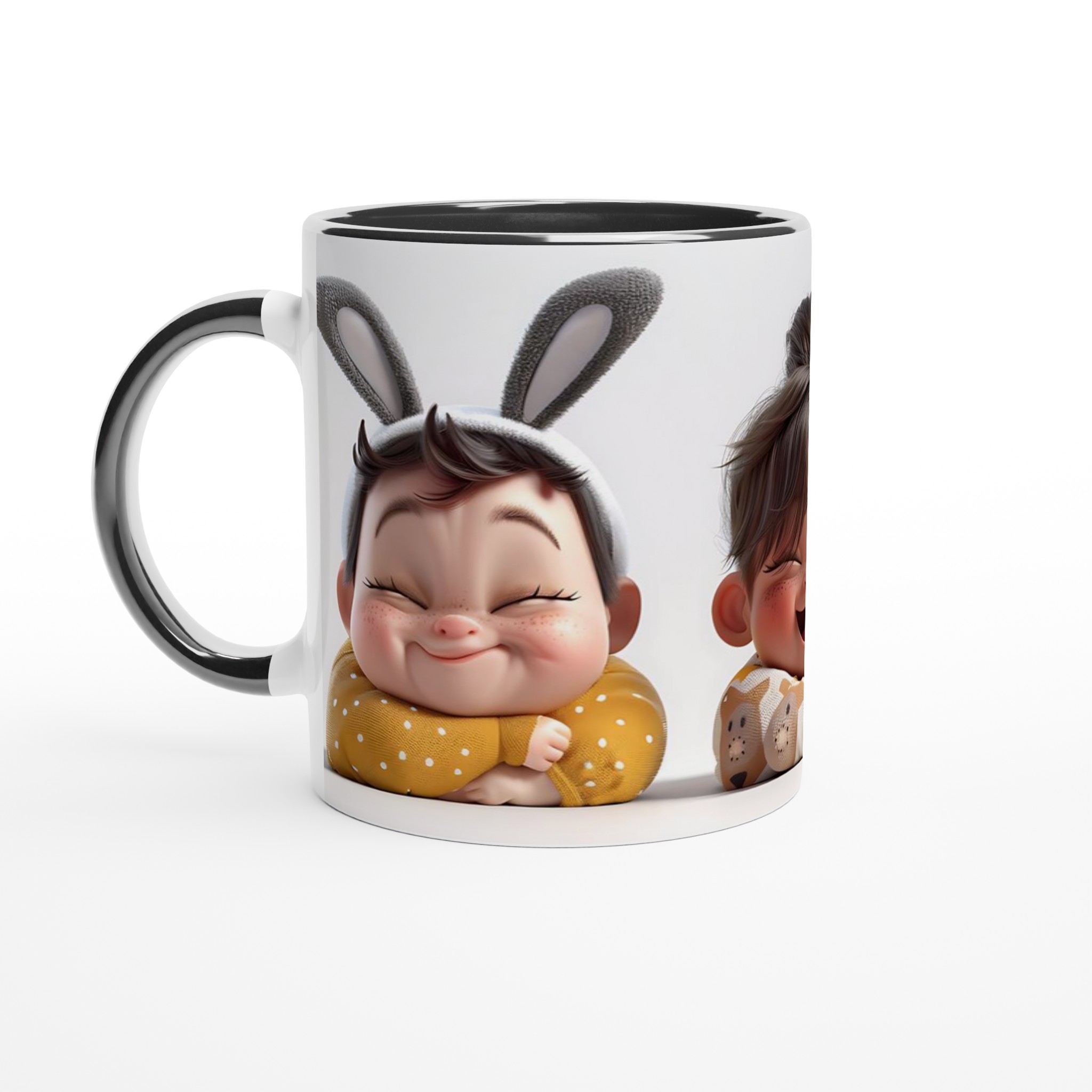 Kawaii Glädje: 11oz Keramisk Mugg med bedårande "Happy Kids"-motiv – Välj din favoritfärg! 4 34e827d7-2d06-44e1-afd9-d28e683000b0