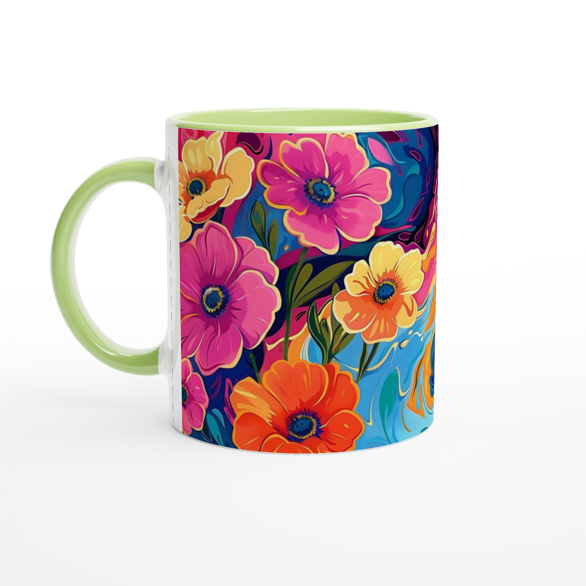 Abstrakt Blomsterprakt Mugg - Färgexplosion för Kaffe & Te i Flera Keramiska Nyanser 7 35144953-0ad6-4954-9b21-c05fbb841a96