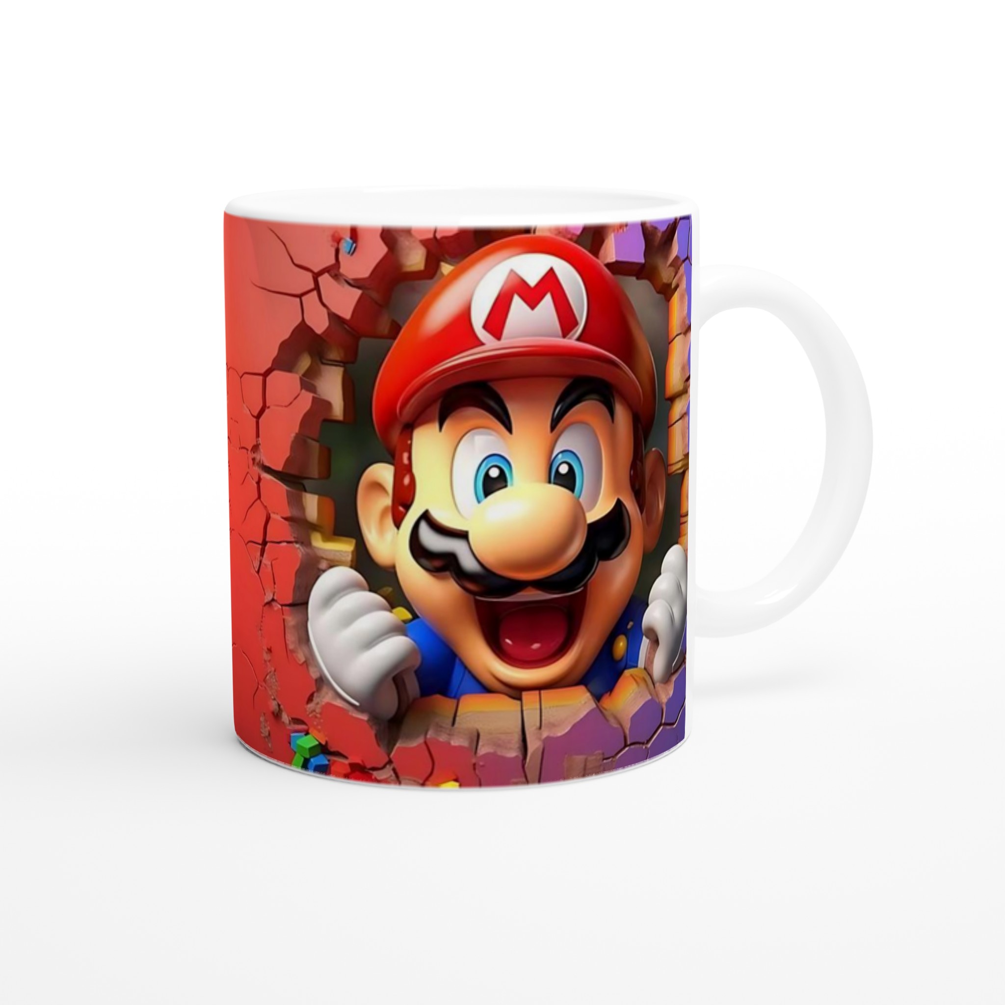 Vit 11oz Keramisk Mugg med Livfull Super Mario-design – Välj Bland Sju Färgstarka Keramiska Nyanser 9 3515751e-b777-4ed4-9d74-4e7ff2f38e47