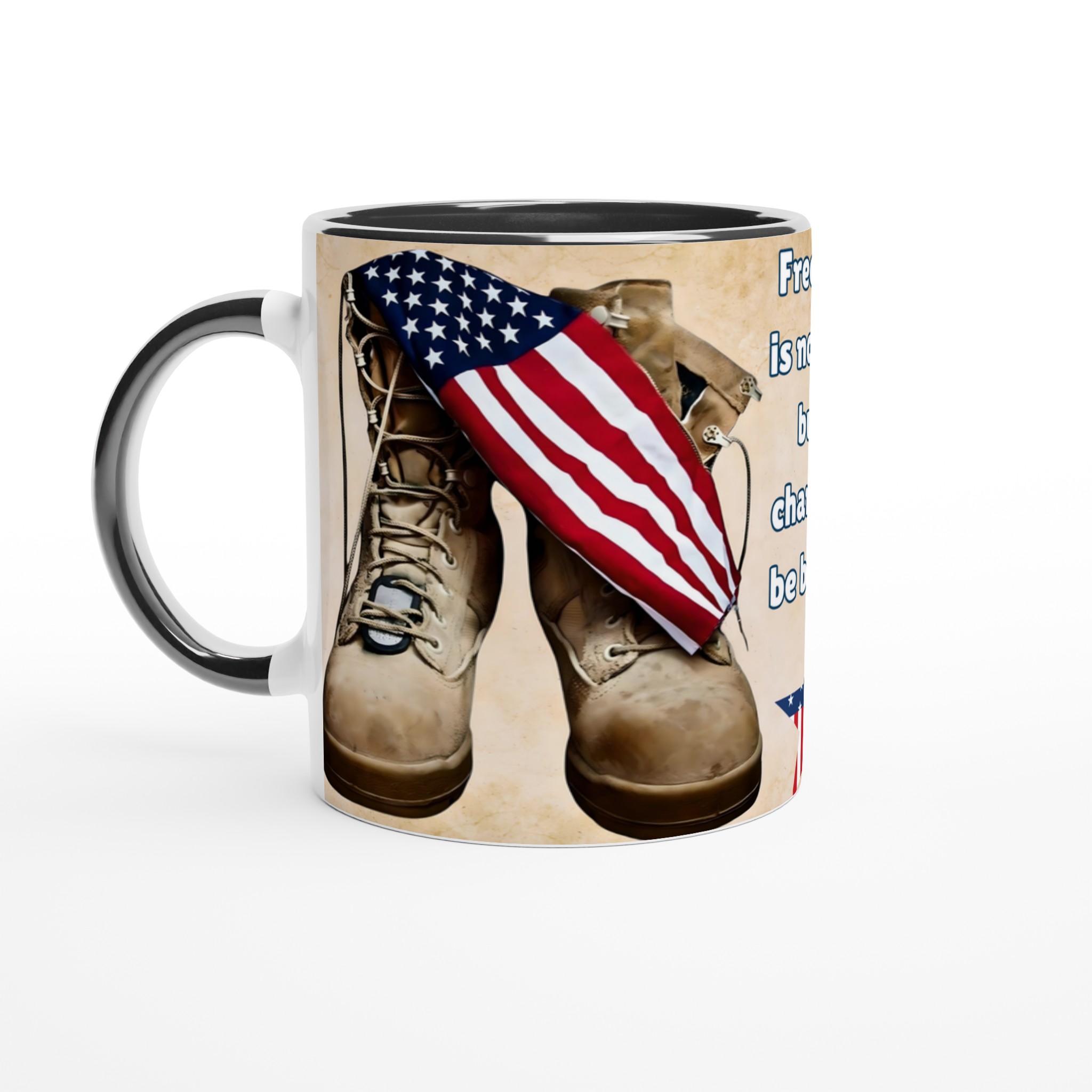 Vit 11oz keramisk mugg med Patriotiskt Amerikanskt Motiv – Välj bland sju färgstarka keramiknyanser 4 352a7e80-bd3a-4532-97b7-256386a1b50b