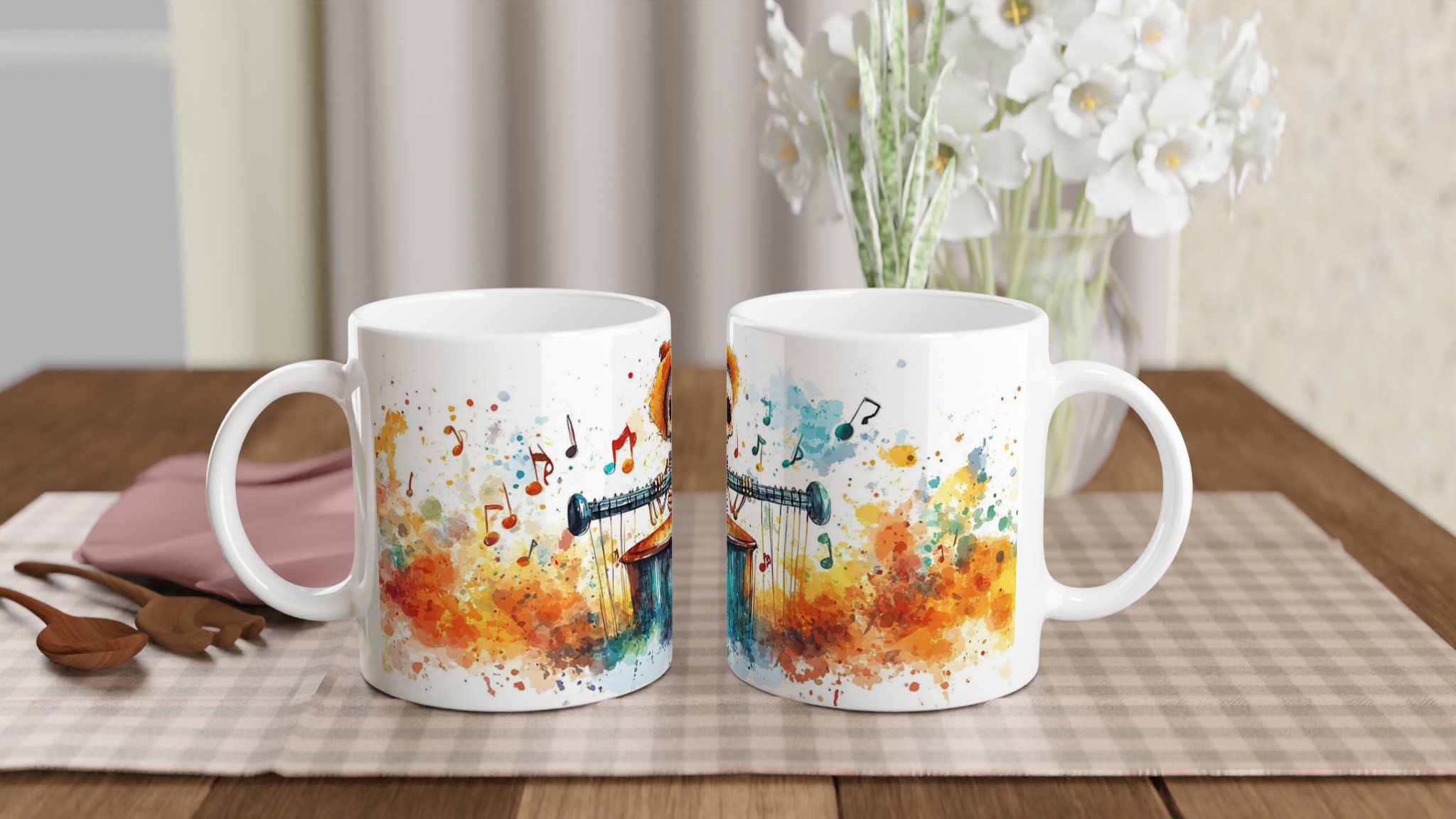 Fiesta Skelett & Akvarell Mugg - 11oz Keramik för Kaffe, Te & Glädje i Valfri Färg! 10 3549a7fd-81d5-4833-8add-19a79ebb4eff
