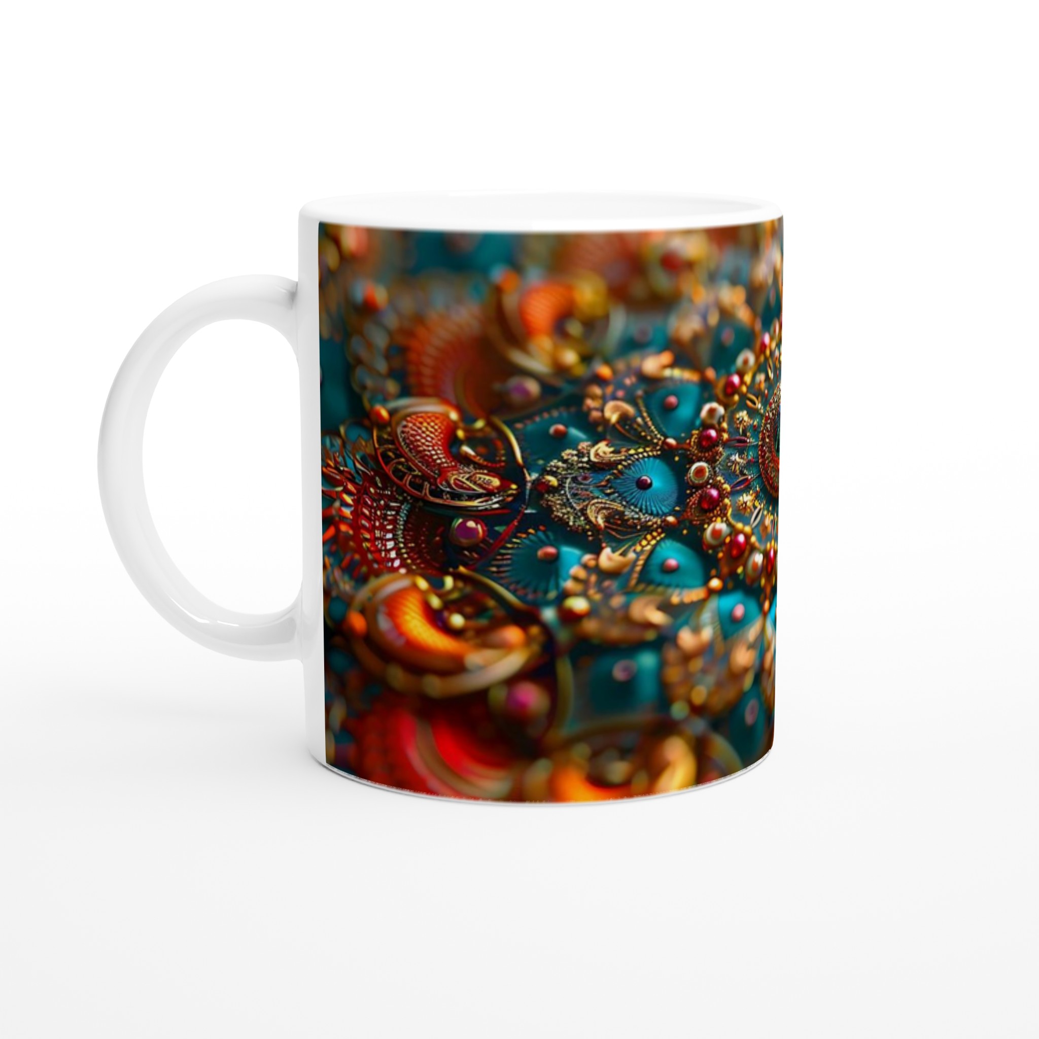 Mångfärgad Mandalainspirerad 11oz Keramikmugg – Vibrerande Design & Lyxiga Detaljer 1 3552bfcd-65ec-470d-8b3e-789ca9fc0014