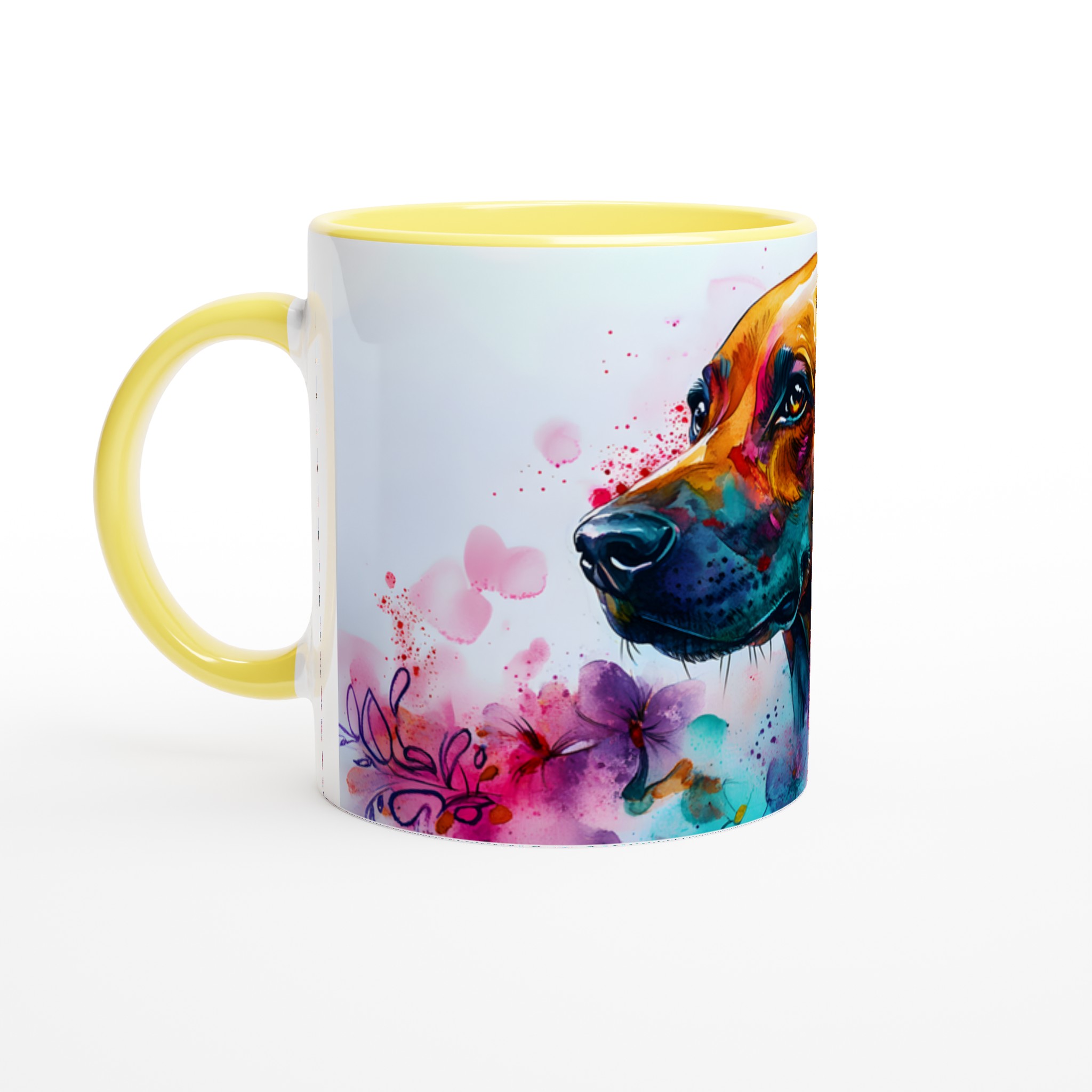 Konstnärlig Akvarellhundsmugg – 11oz Keramikmugg i Levande Färger 3 356f2104-c467-4416-b637-ee244dc34b29