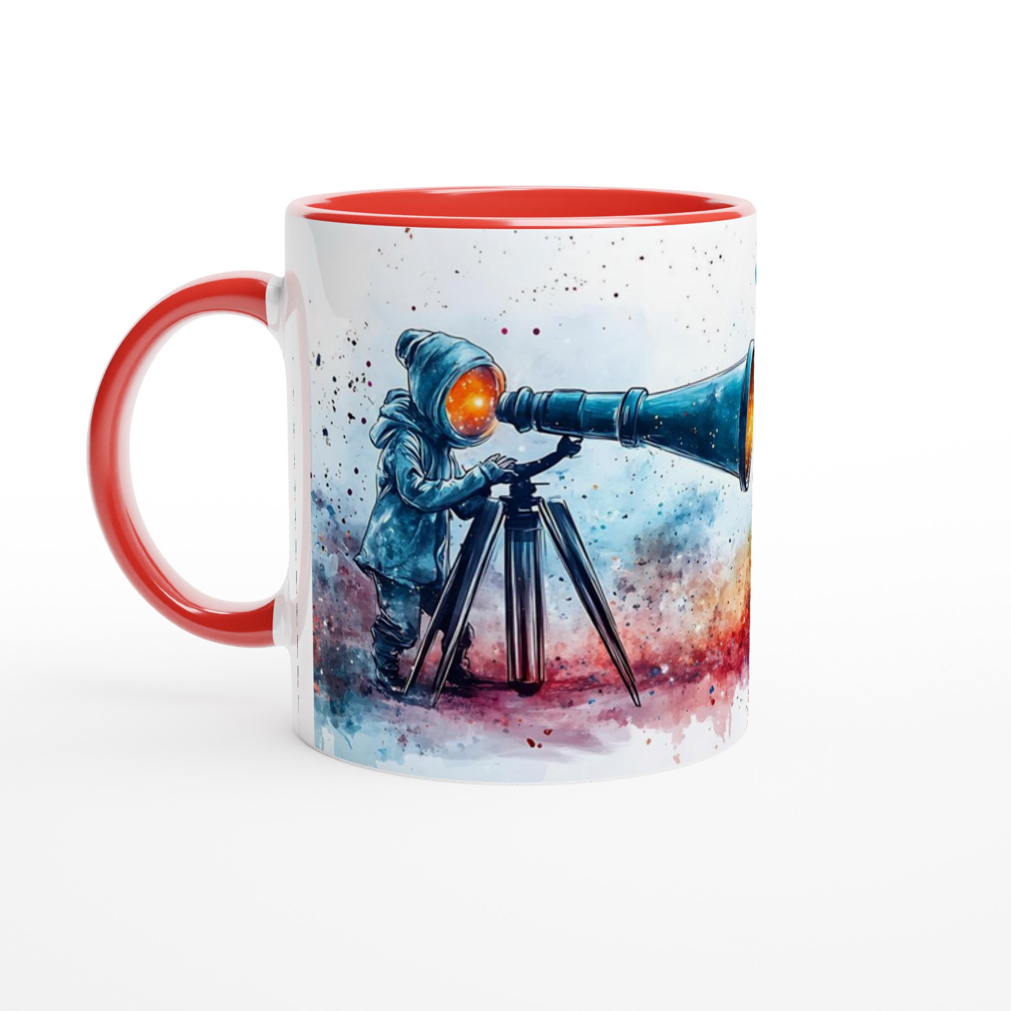 Mystisk Halloween Mugg: Barn med kikare & Lysande Pumpa – Vattenfärgsstil Keramisk Mugg 5 357226b1-ef96-41db-a469-741f6a14fb99