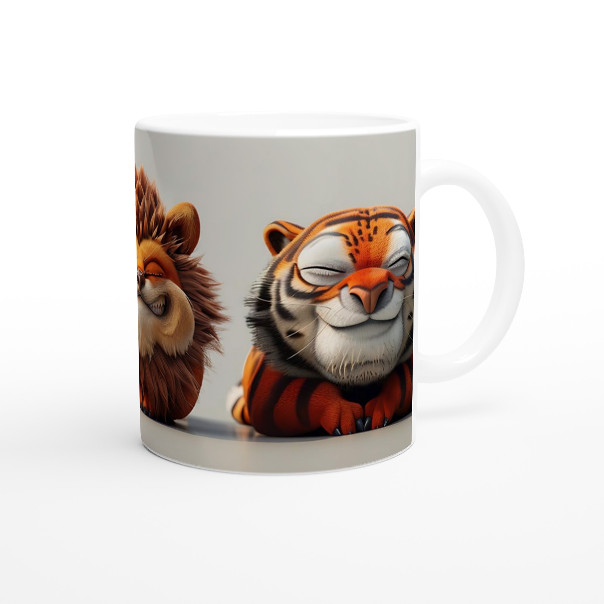 Humoristisk Djurmugg - Söta & Glada Vänner (Uggla, Lejon, Tiger) – 11oz Keramisk Mugg i Valfri Färg 9 35c4d998-d00c-4a3f-8026-8f98534e3dbe