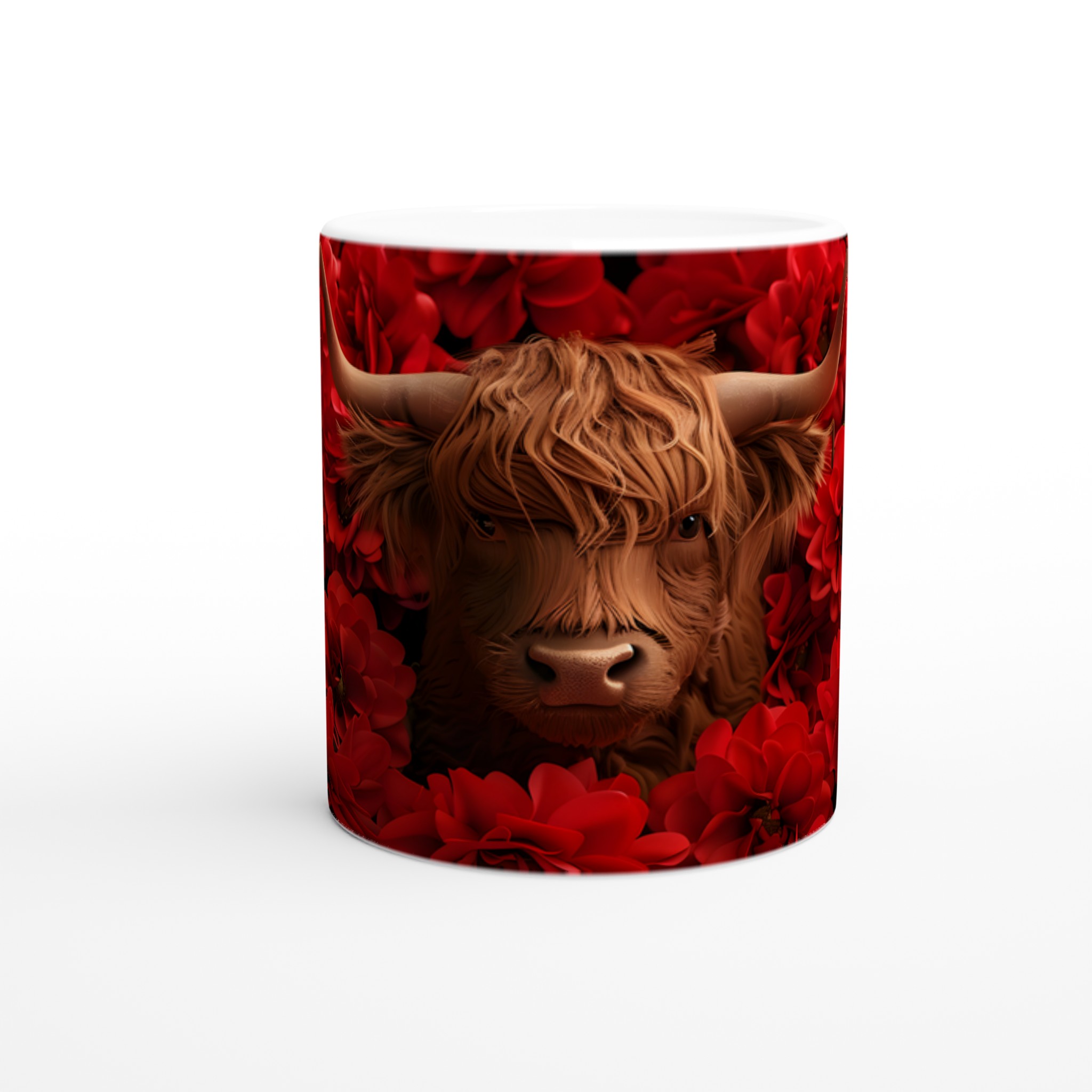 Red Blossom Highland Bull Keramikmugg – Rustik Charm i 7 Färger 8 35e47461-78be-430e-8dd6-8034cc2a4a08