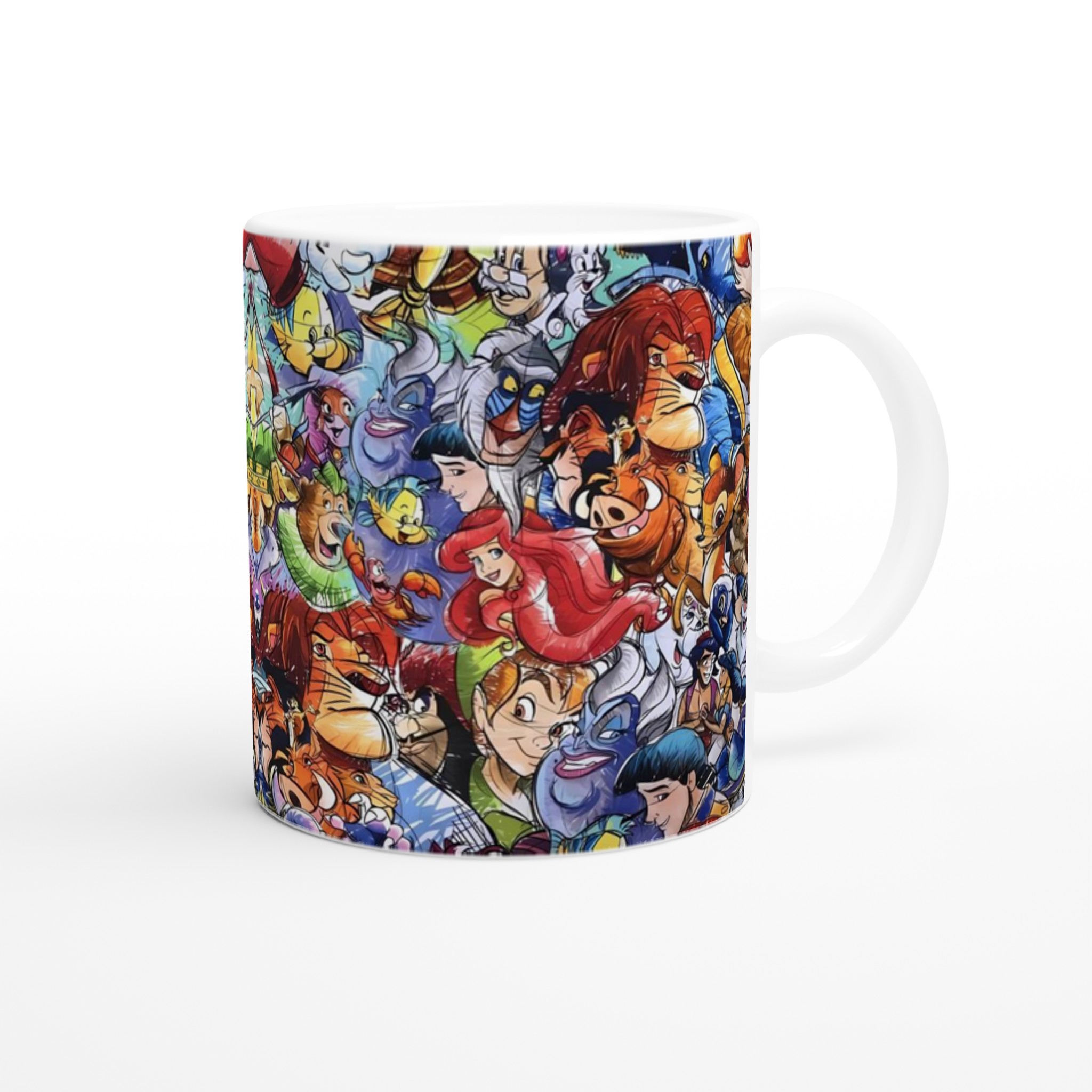 Vit 11oz keramisk mugg med färgstark, ikonisk Disney-karaktärsgalaxi – välj din perfekta färg! 9 35fa20f6-2d53-4025-abfe-701f54970ff0