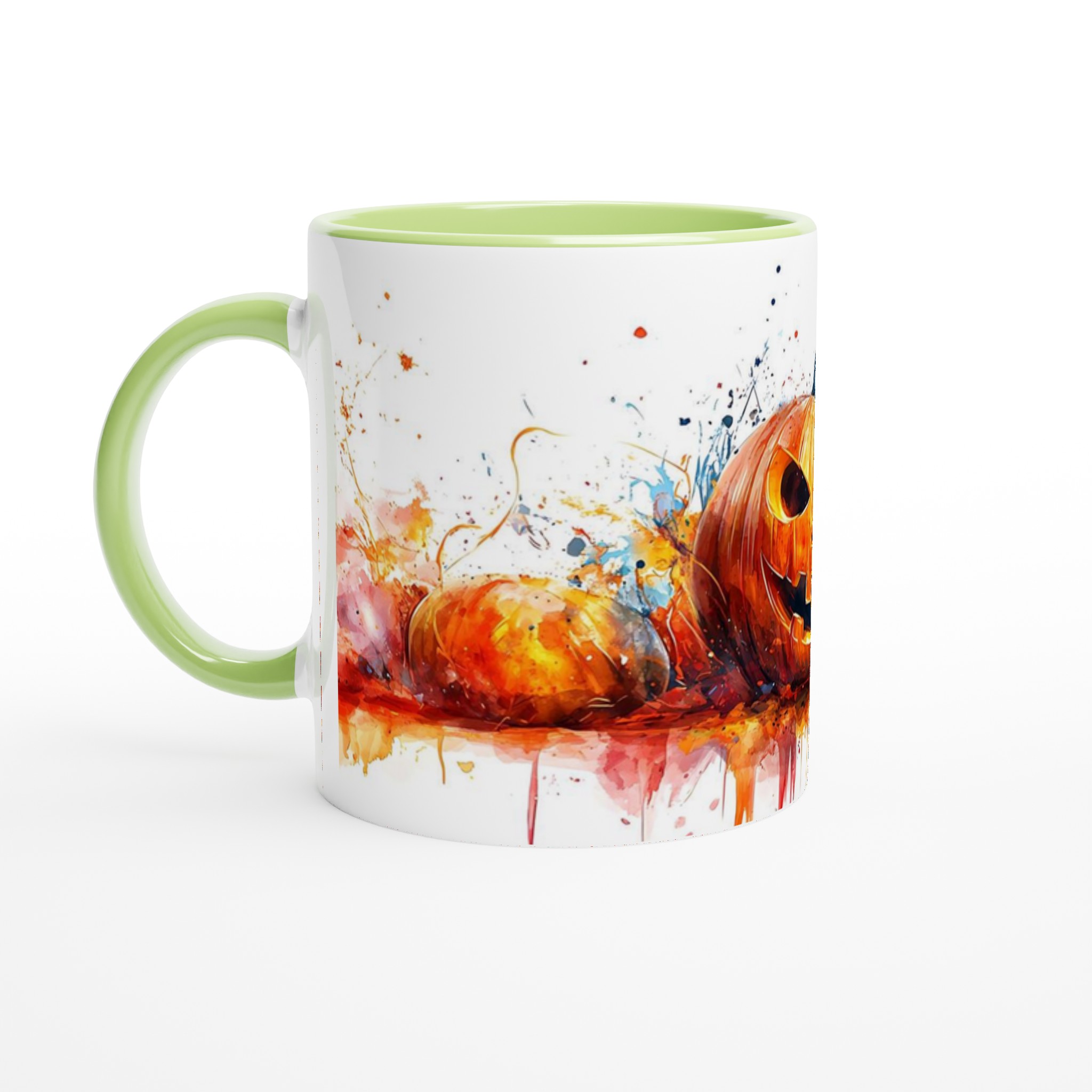 Spöklik Akvarell Halloween Mugg - Skrämmande Pumpa Design i Livfulla Färger, 11oz Keramik 7 35fa802c-b3e7-42a0-9d08-e8016bd714c1