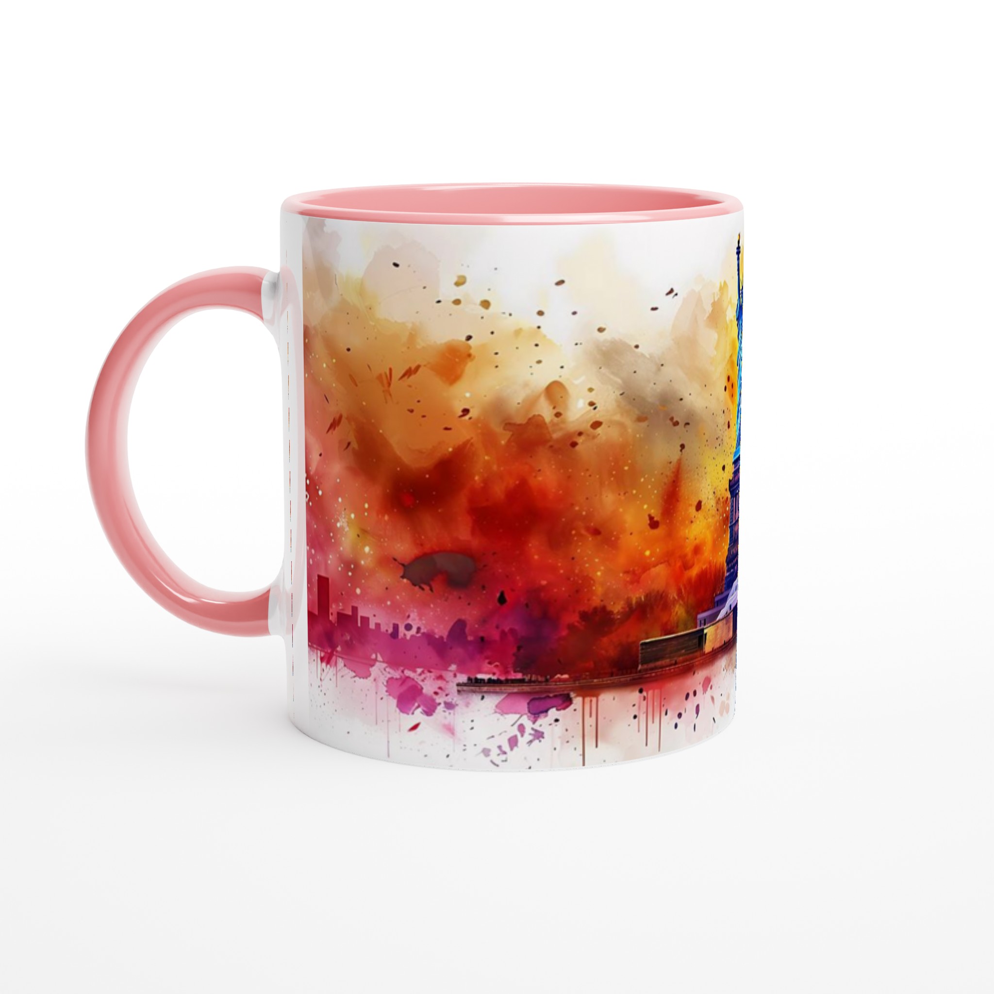 Frihetsgudinnan Akvarell Mugg - New Yorks Skyskrapor i Levande Färgstänk, 11oz Keramik 6 361c28a8-45a5-4735-9276-cd0efa9649ca