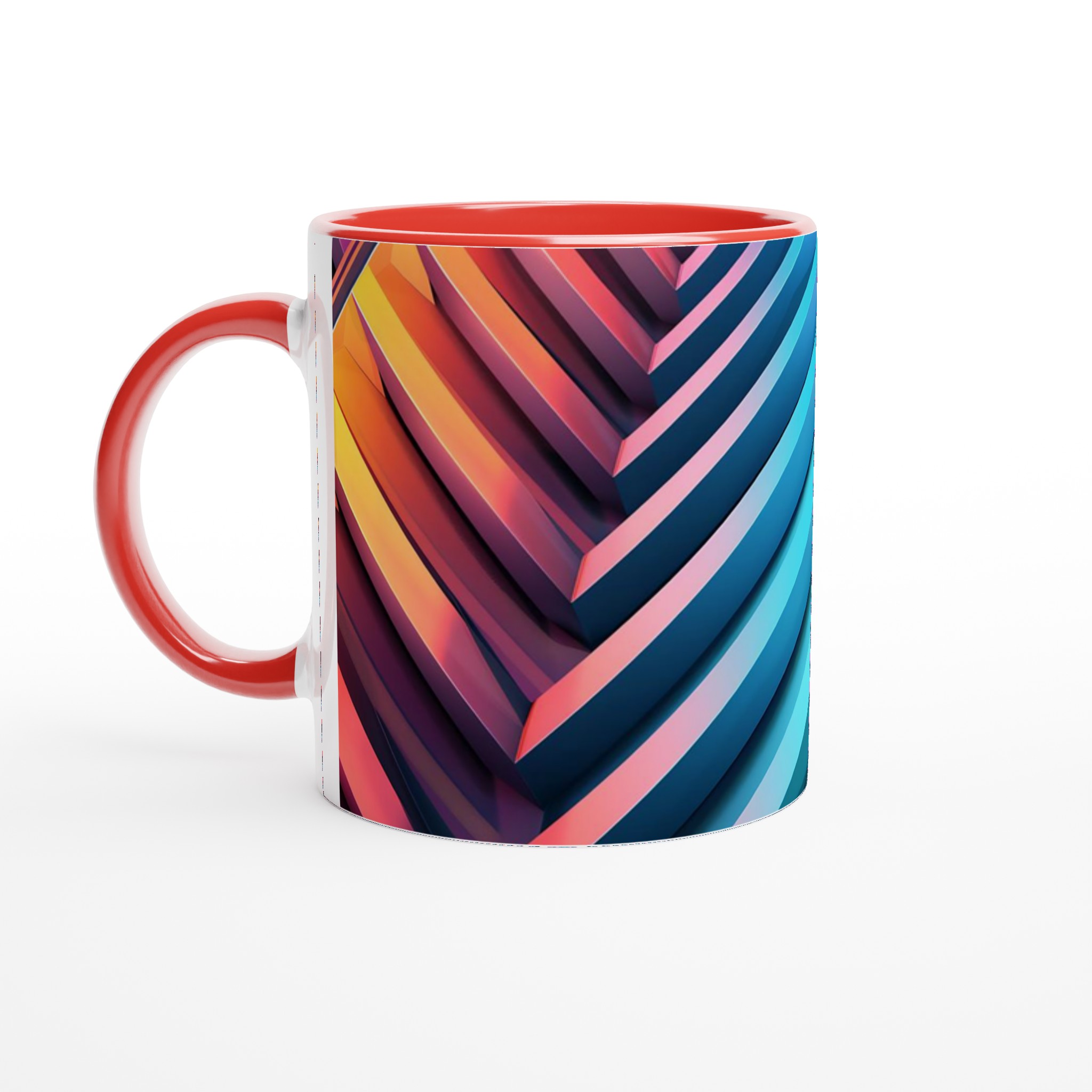 Abstrakt Chevron Mugg – 11oz Keramisk Kaffekopp i Levande Neonfärger, Perfekt för Den Moderna Vardagen 5 361d0d85-f52b-4c1c-a2c5-89c4d2404942
