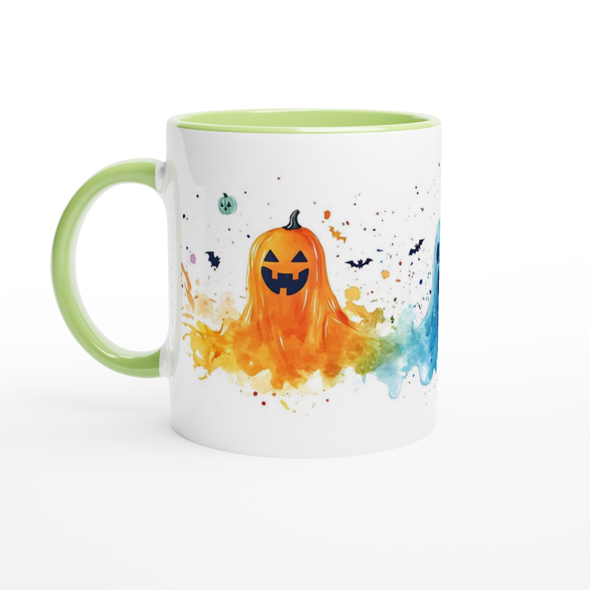 Spöklikt Söt Halloween Mugg - Akvarell Pumpa & Spöken i Flera Färgval 7 3627b007-c003-44fb-bb6e-4890a94484c2