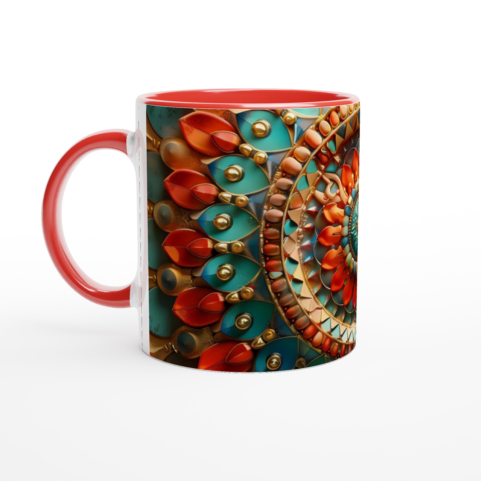 Mångfärgad Orientalisk Mandala Keramikmugg – 11 oz Vit Mugg för Livliga Tryck 5 364e0ee5-821b-48be-945a-0ec46c835b0b