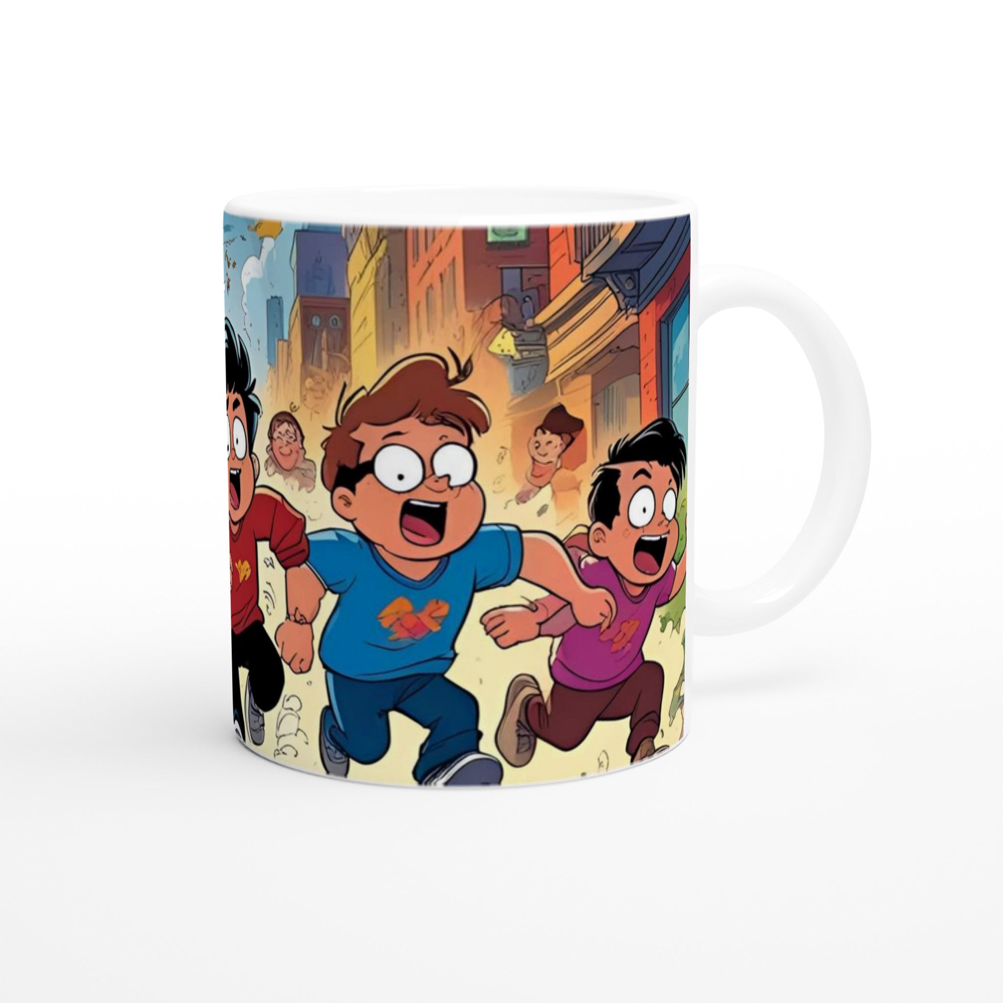 Färgstark 11oz keramisk mugg med lekfulla tecknade äventyr i flera livfulla färger 9 36547883-757b-4776-a4f4-a4c210a36282