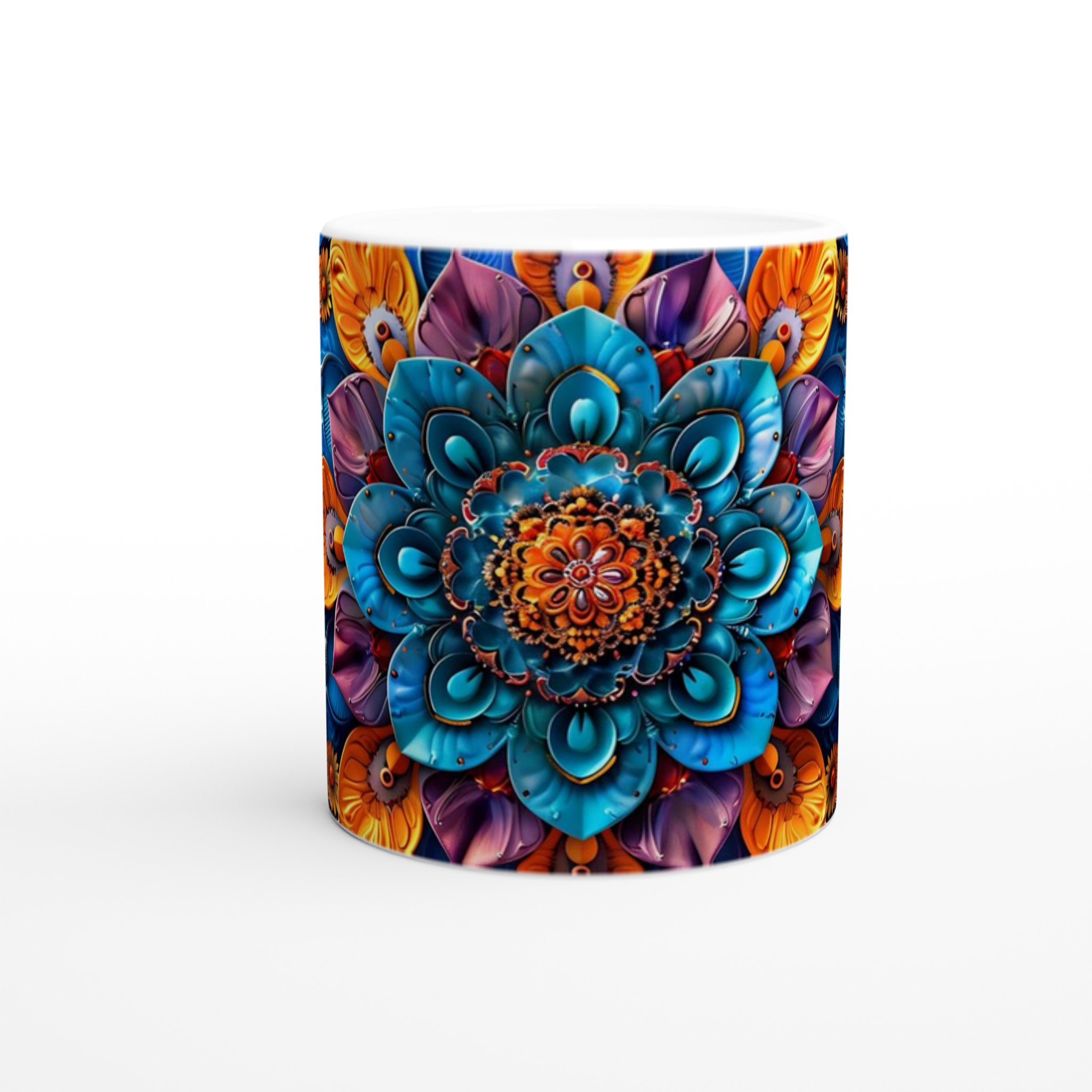 Mångfärgad Floral Mandala 11oz Keramikmugg - Lyxig Design för Din Favoritdryck 8 365e159e-7a93-40a1-9210-a3ae5552fc05