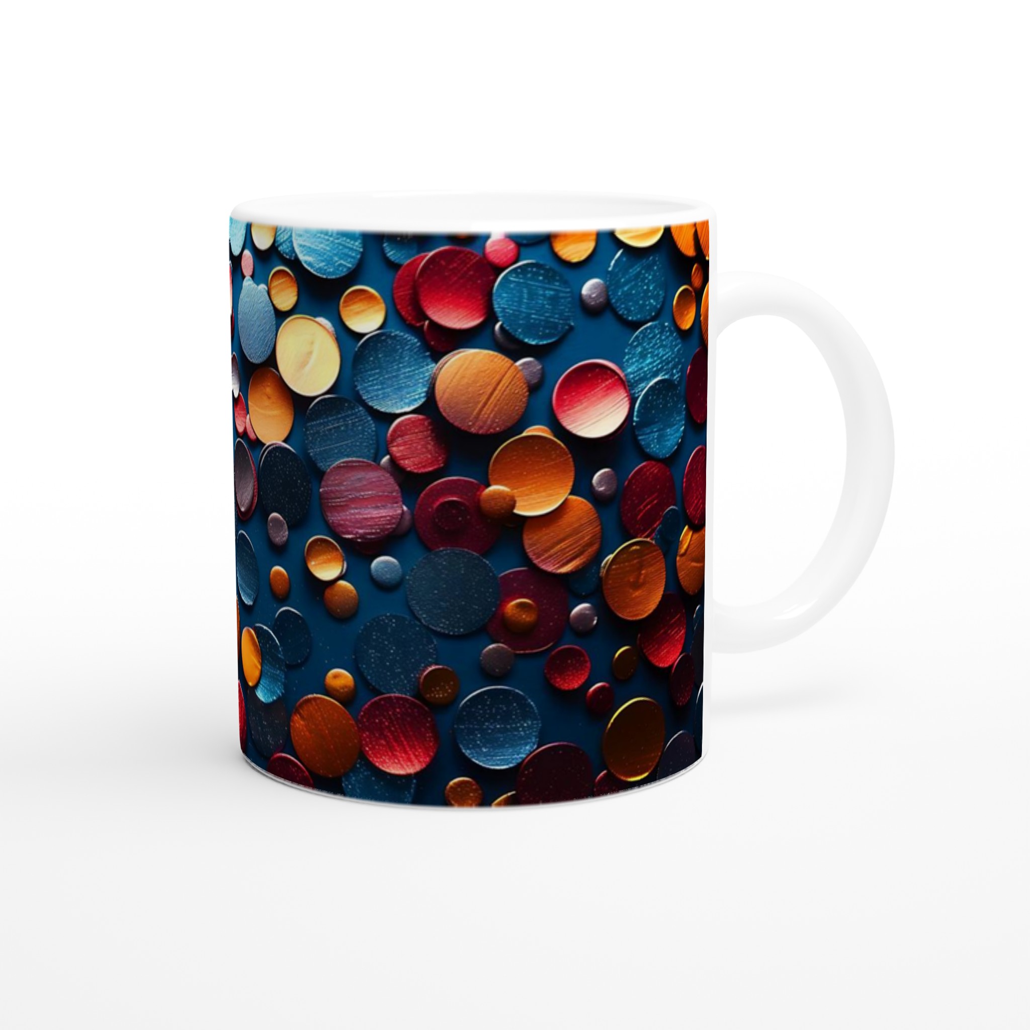 Abstrakt Punktmönster Keramikmugg – 11 oz i ditt val av sju livfulla färger 9 36843698-e120-466f-9661-49a62f3b0769