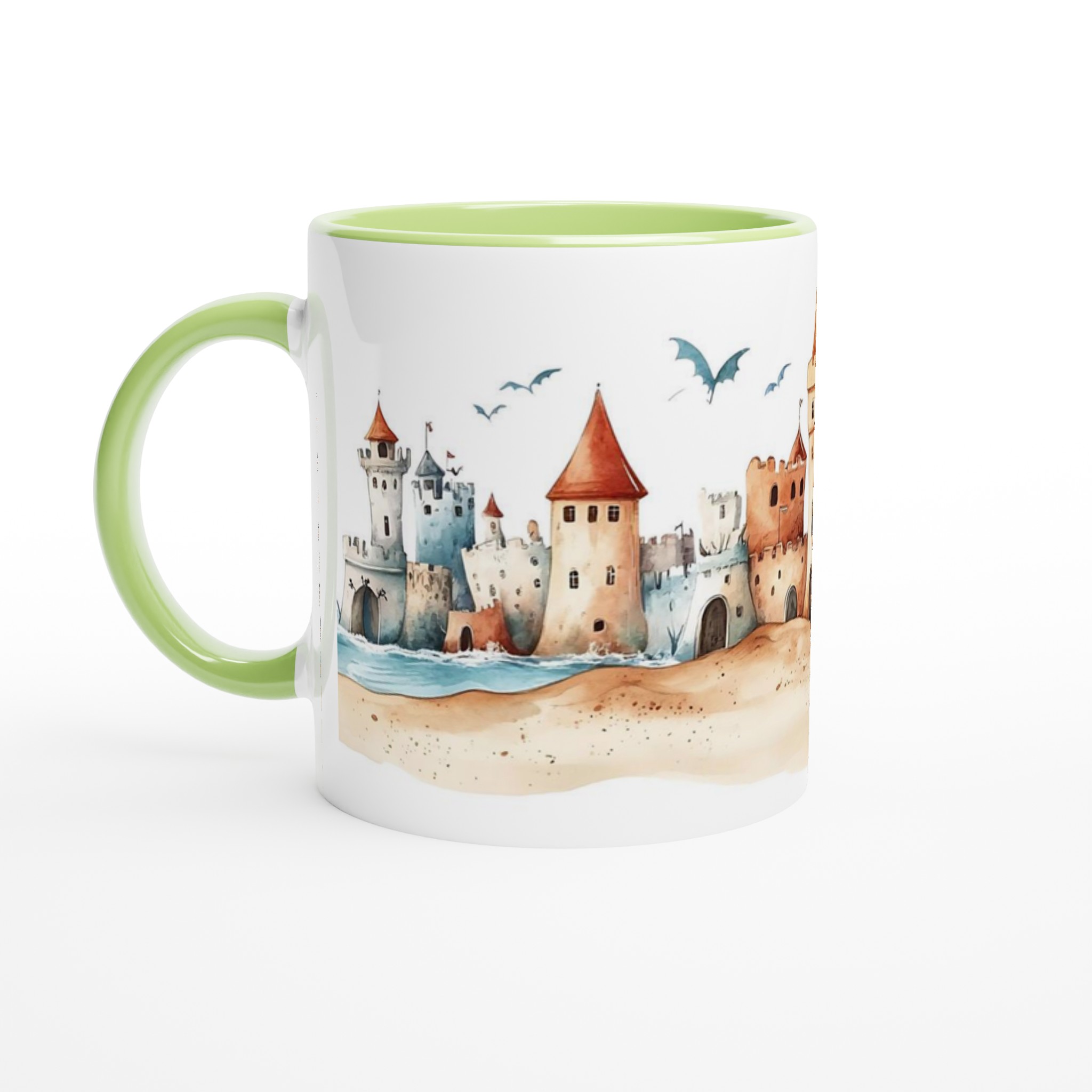 Fantasy Sand Castle Keramisk Mugg – Drömlikt Akvarelltryck med Slott och Drakar, Perfekt för Äventyrslystna 7 36847467-482a-4c48-9b9d-bae693ce6b6e