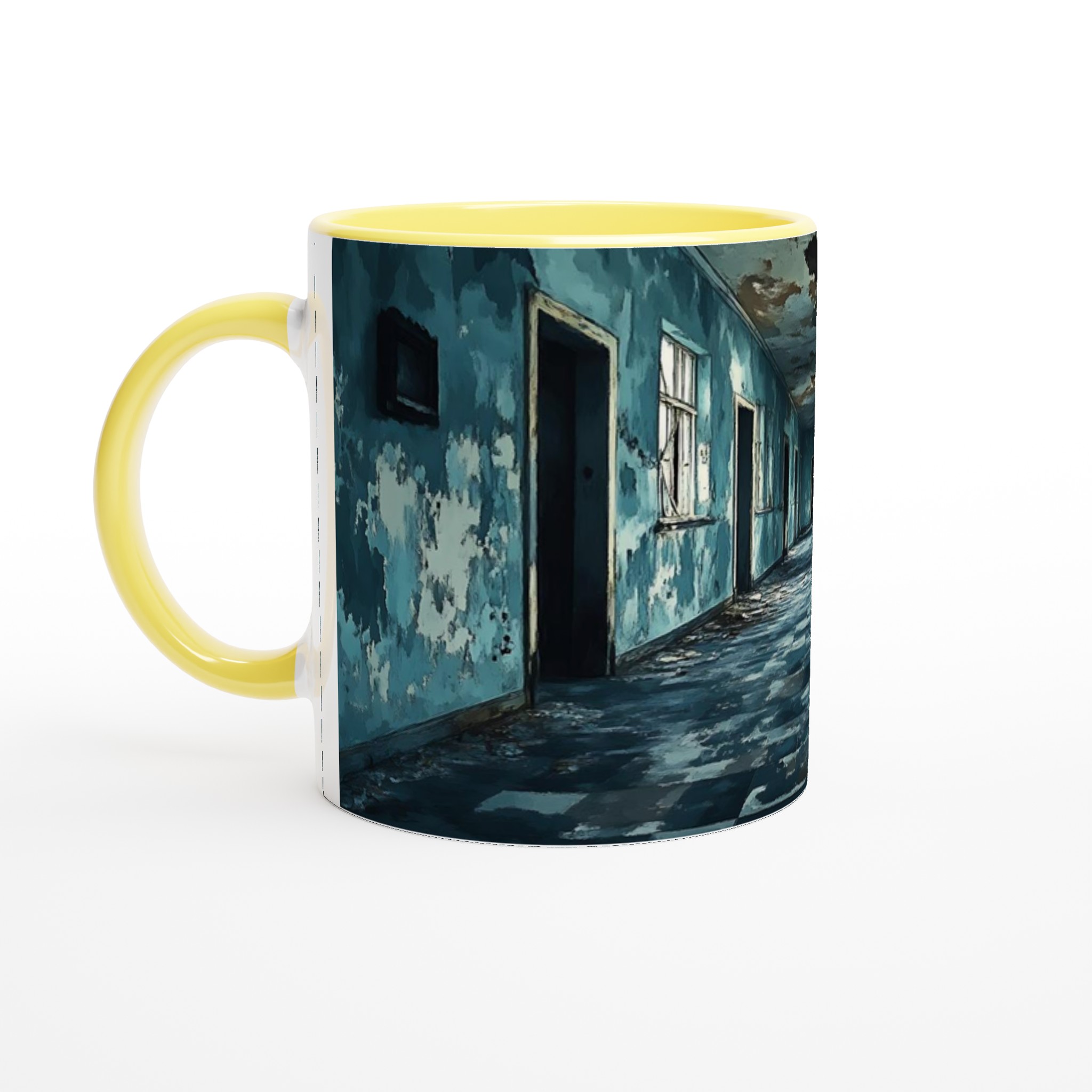 Mystisk Förfallen Korridor 11oz Keramisk Mugg - Skrämmande Blå Konst för Din Kaffestund 3 36a5623b-d5f5-45a6-b296-9a1099b84ba8