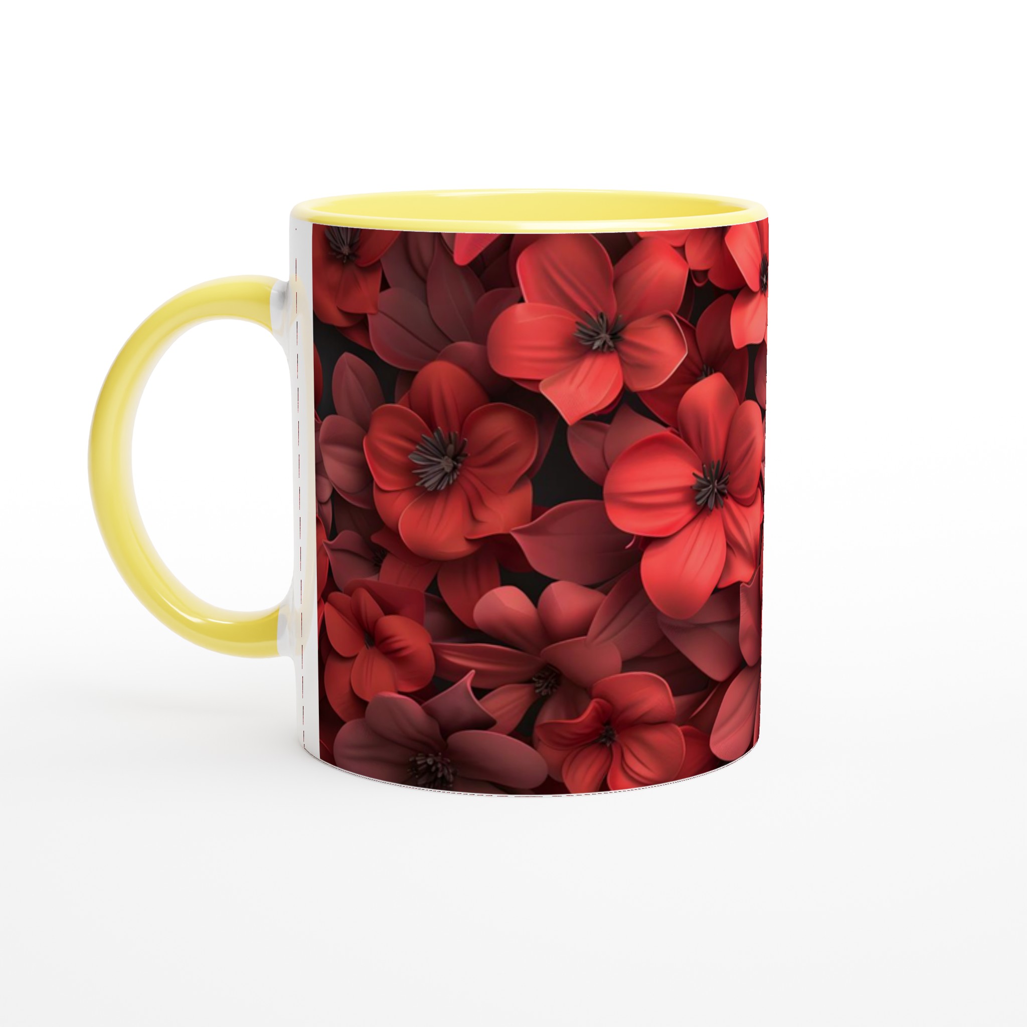 Blomstrande Röda Keramiska Muggar – Välj din Färg för en Livfull Kaffepaus, 11oz 3 36affe2a-c84e-4b9c-b44e-4714e2bc07c2