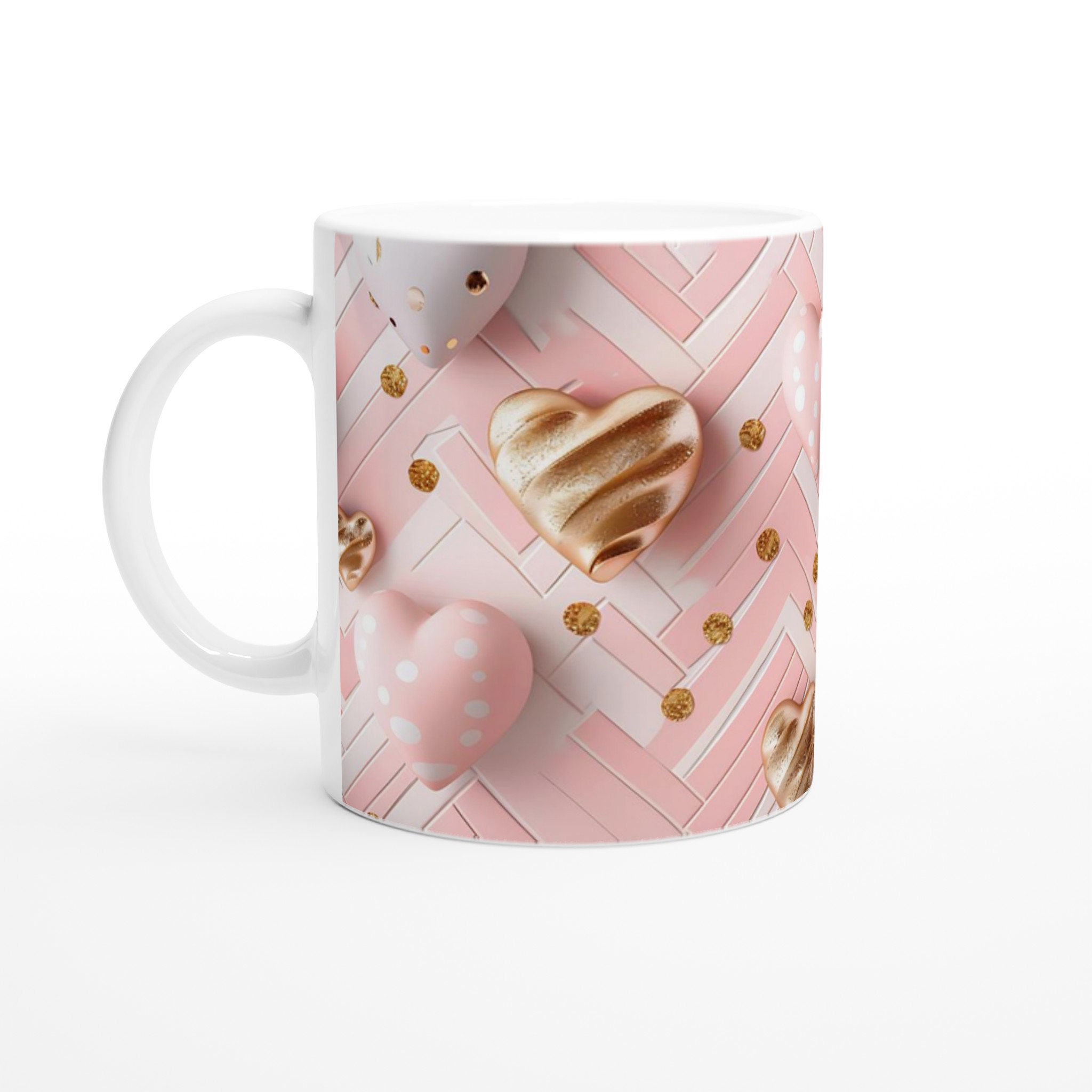 Kärleksfull 11oz Keramikmugg – Rosa & Guldlyx för Din Dryck 1 36c86b62-bb2a-4d06-b1aa-9e8b61e6a76c