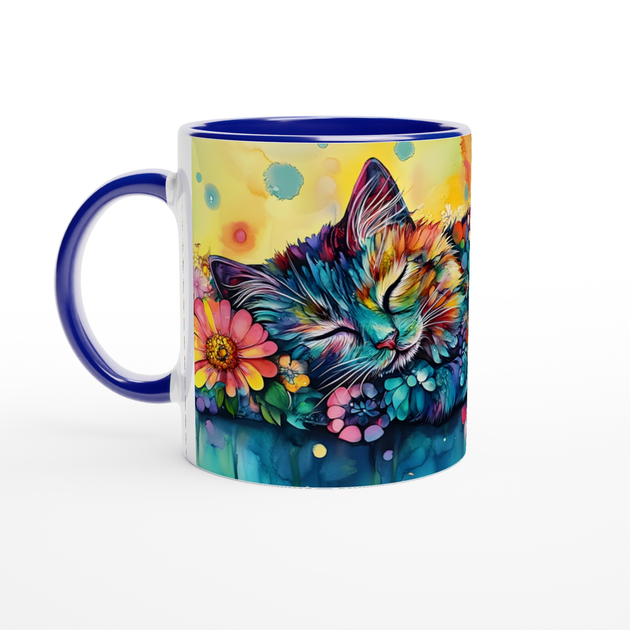 Färgsprakande Drömkatt Keramikmugg – 11oz Konstnärlig Kaffekopp i ditt val av 7 nyanser 2 37249265-3bdd-4f76-8770-1a3192e03d04