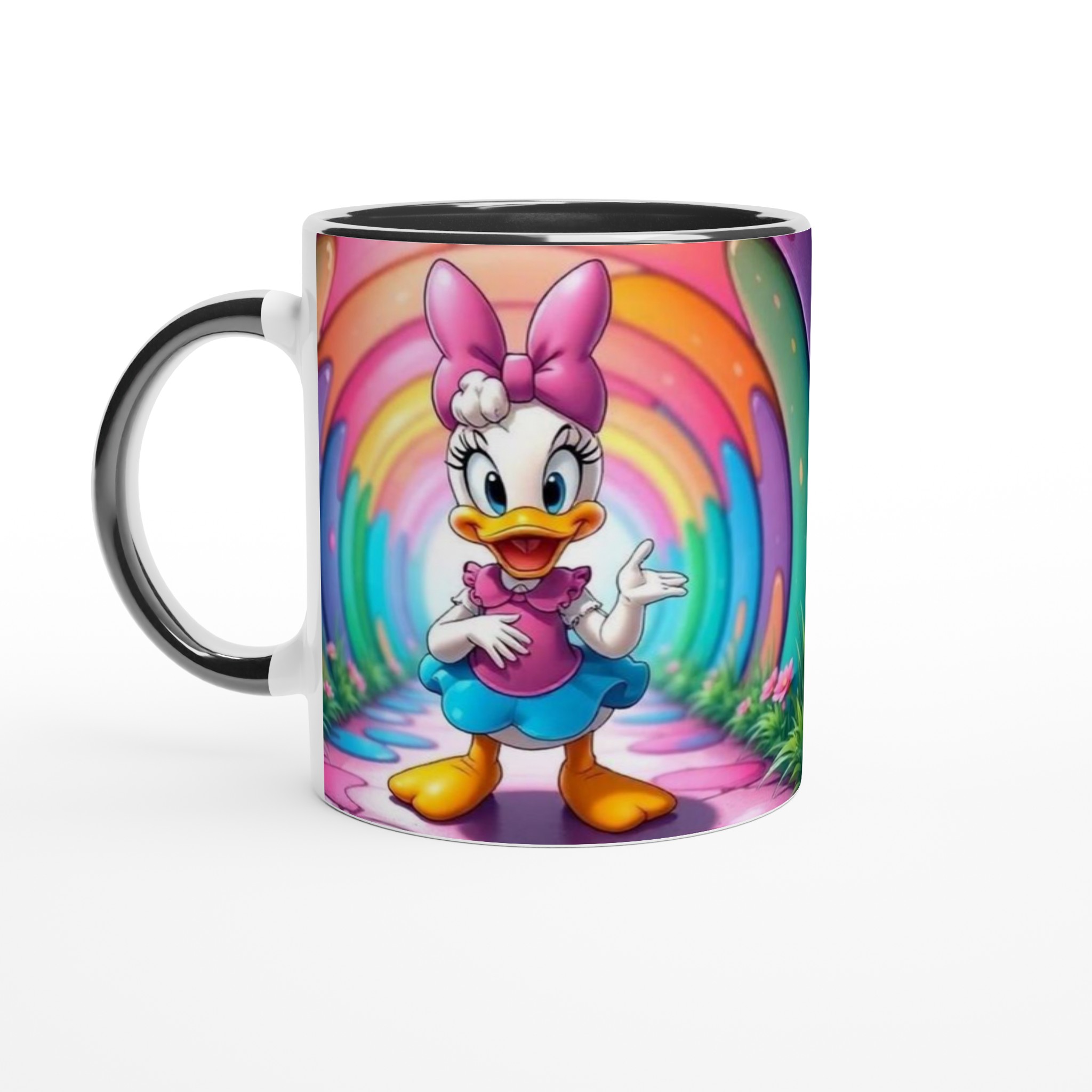 Vit 11oz keramisk mugg med lekfullt färgglatt motiv i rosa och blått – välj din favoritfärg 4 372a0fd5-62a9-4fd8-a60c-721c49f92d8b