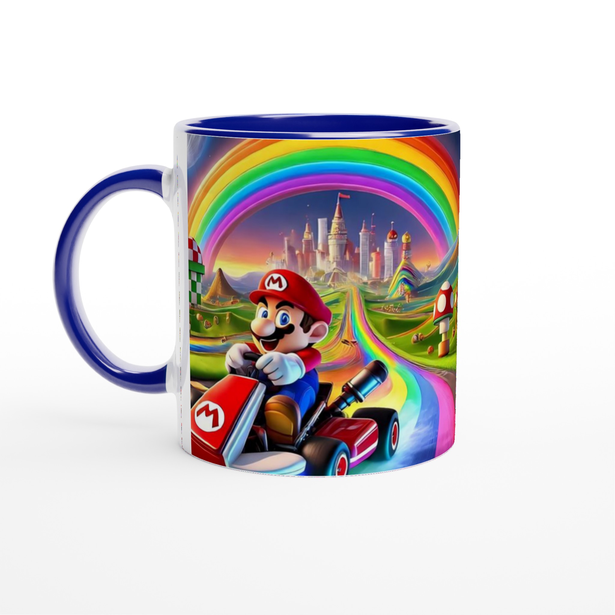 Keramisk 11 oz mugg med livfull Mario Kart-inspirerad regnbågsdesign i flera färgval 2 37343710-9b8e-4cf7-ba70-53be0480281c