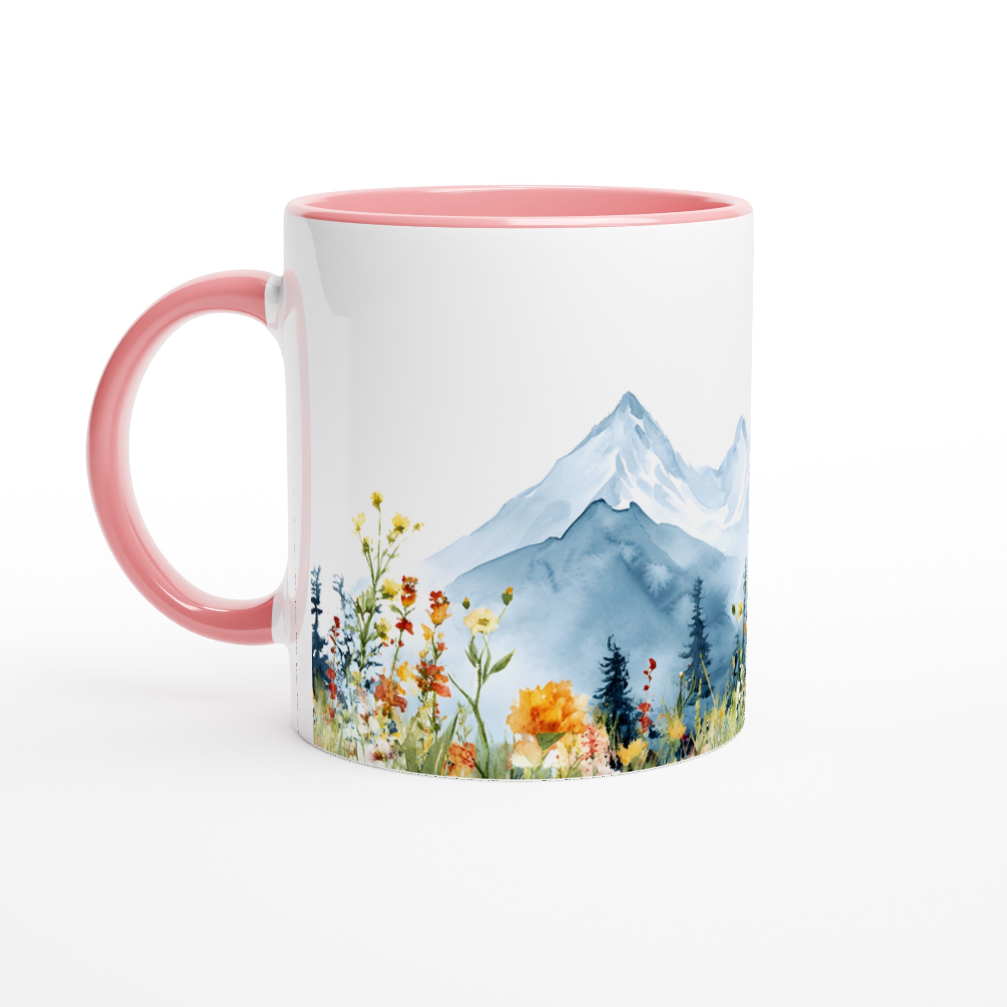 Akvarell Berg & Vildblommor Keramikmugg – Din 11oz Favorit i Väljfri Färg 6 373954b0-493a-4325-8e6b-d3efc976a994