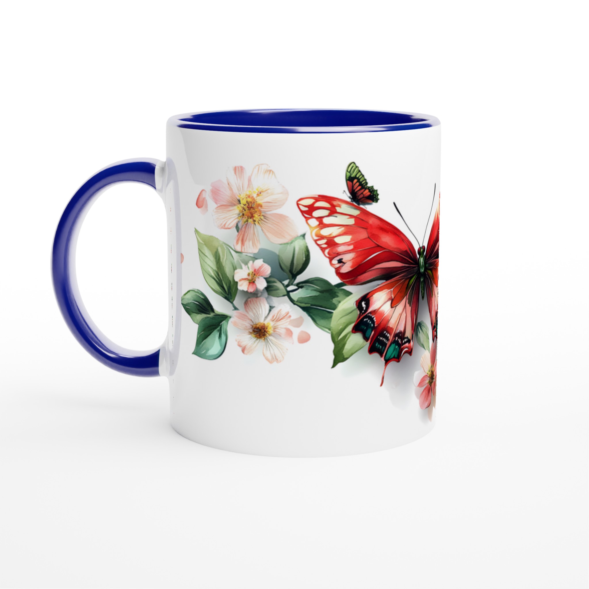 Fjärilsdrömmar: Färgstark 11oz Keramisk Mugg med Blommor & Fjärilar – Välj din Favoritfärg! 2 3742ee49-b764-4ad5-8bd0-58ad75b2c50a