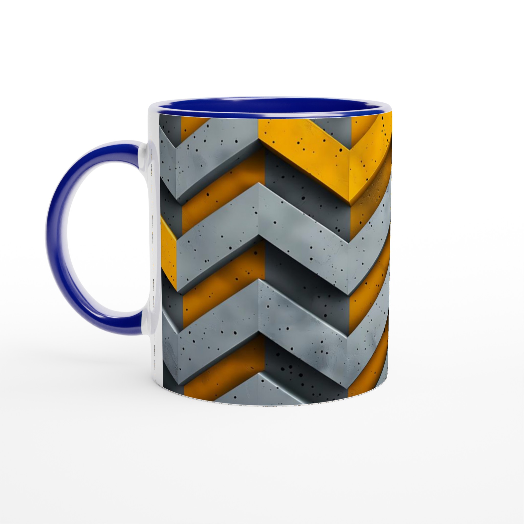 Modern Industristil Keramisk Mugg – Design med Gula & Gråa Zigzag för Kaffefantasten 2 375d57d2-82bf-4b48-99b7-49377564e505