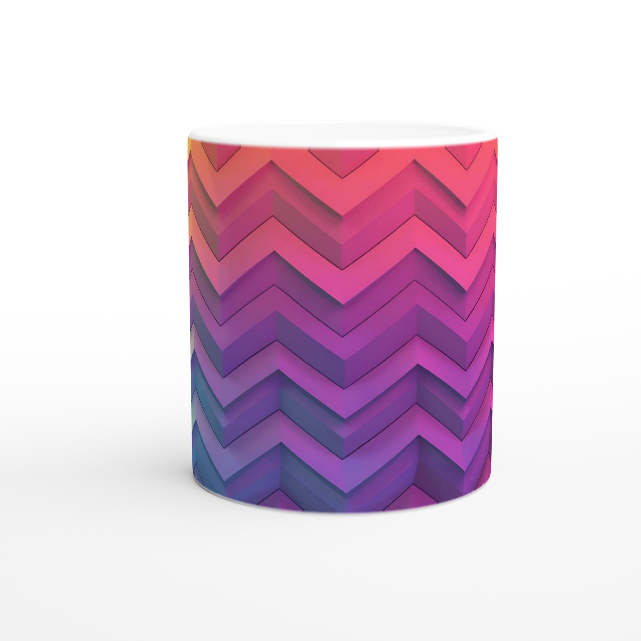 Chevron Rainbow Kaffemugg – Färgsprakande 11oz Keramikmugg för en pigg start på dagen 8 3763cf0e-1019-4f8e-807d-d1d8bc8d2925