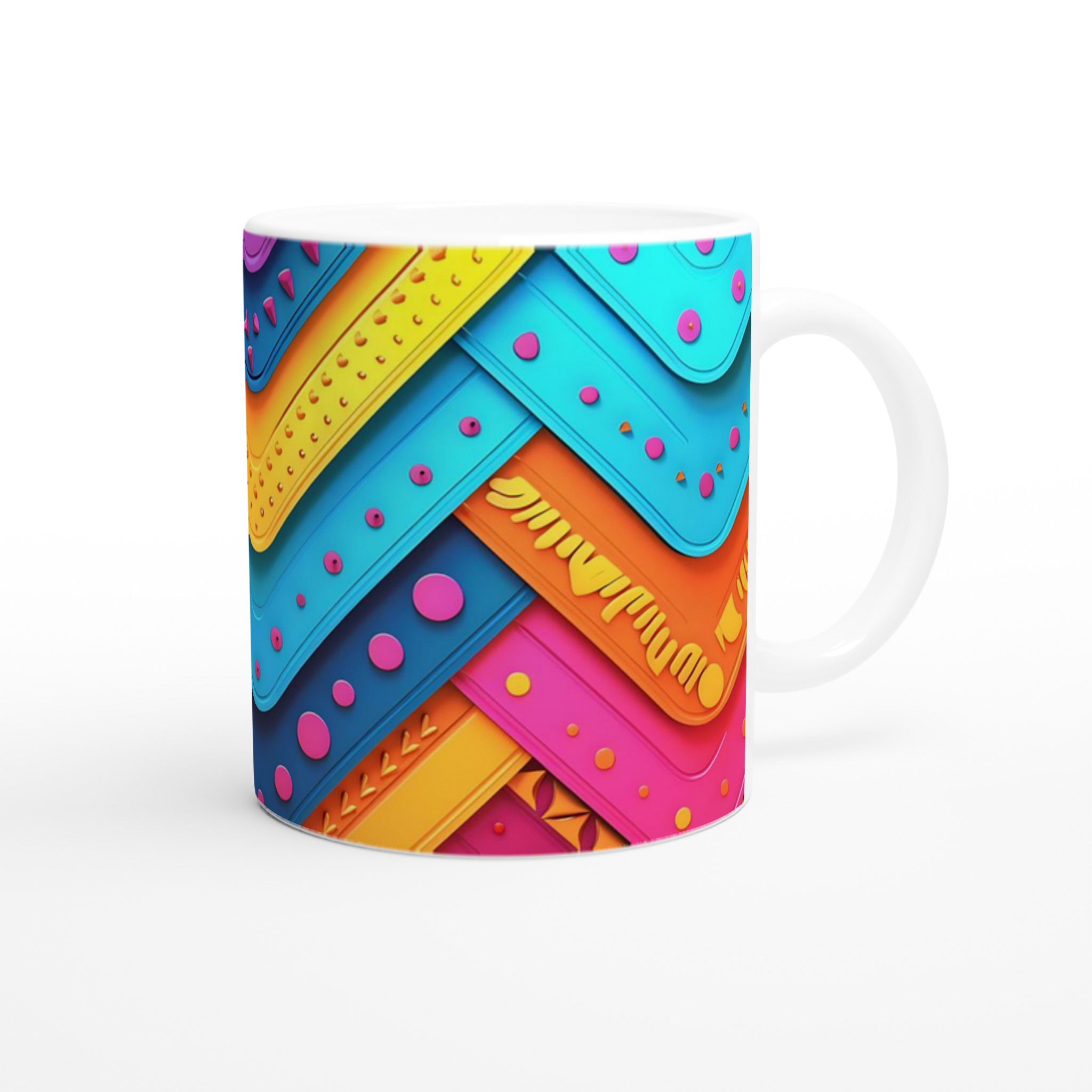 Mönstrad 11oz Keramisk Mugg - Livfulla Färgblock & Lekfull Design i Flera Färger 9 376cf5c0-e97e-4108-9b68-5b6fb1839b22