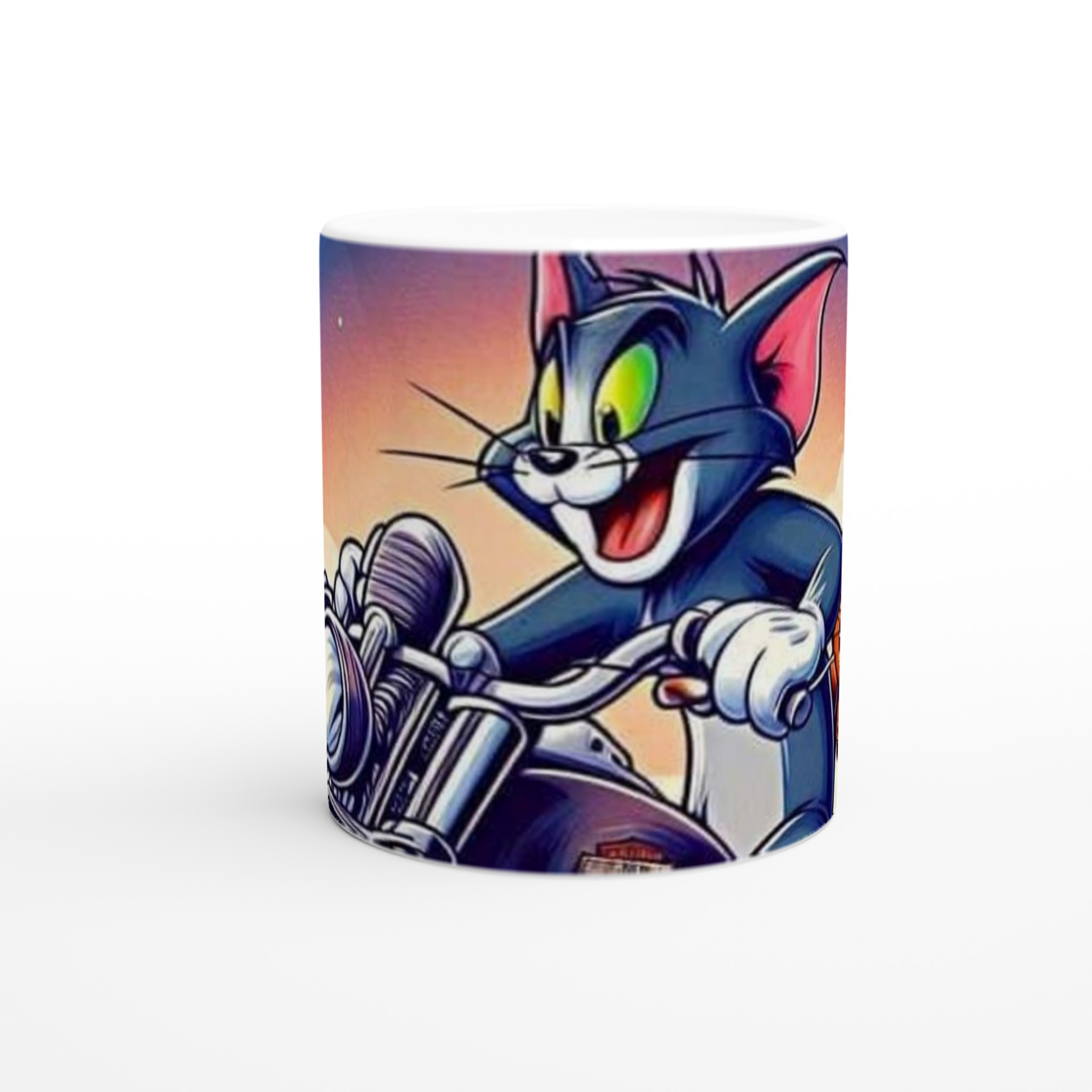 Vit 11oz keramisk mugg med Tom och Jerry – klassisk tecknad design i din favoritfärg 8 37b72376-728a-48df-a8a2-0d152f06e8c1