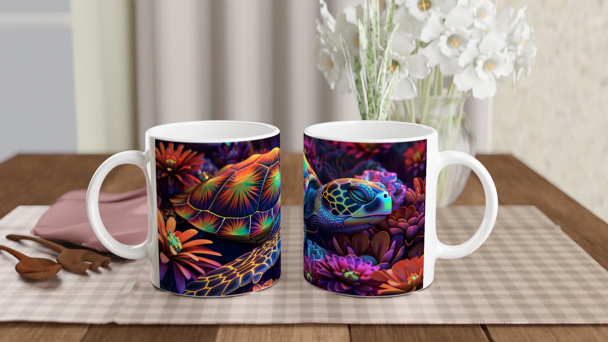 Neon Havssköldpadda 11oz Keramisk Mugg – Konstfullt Tryck, Välj Din Färg! 10 37d0cc3e-3b44-4530-b6b9-2902060510d6