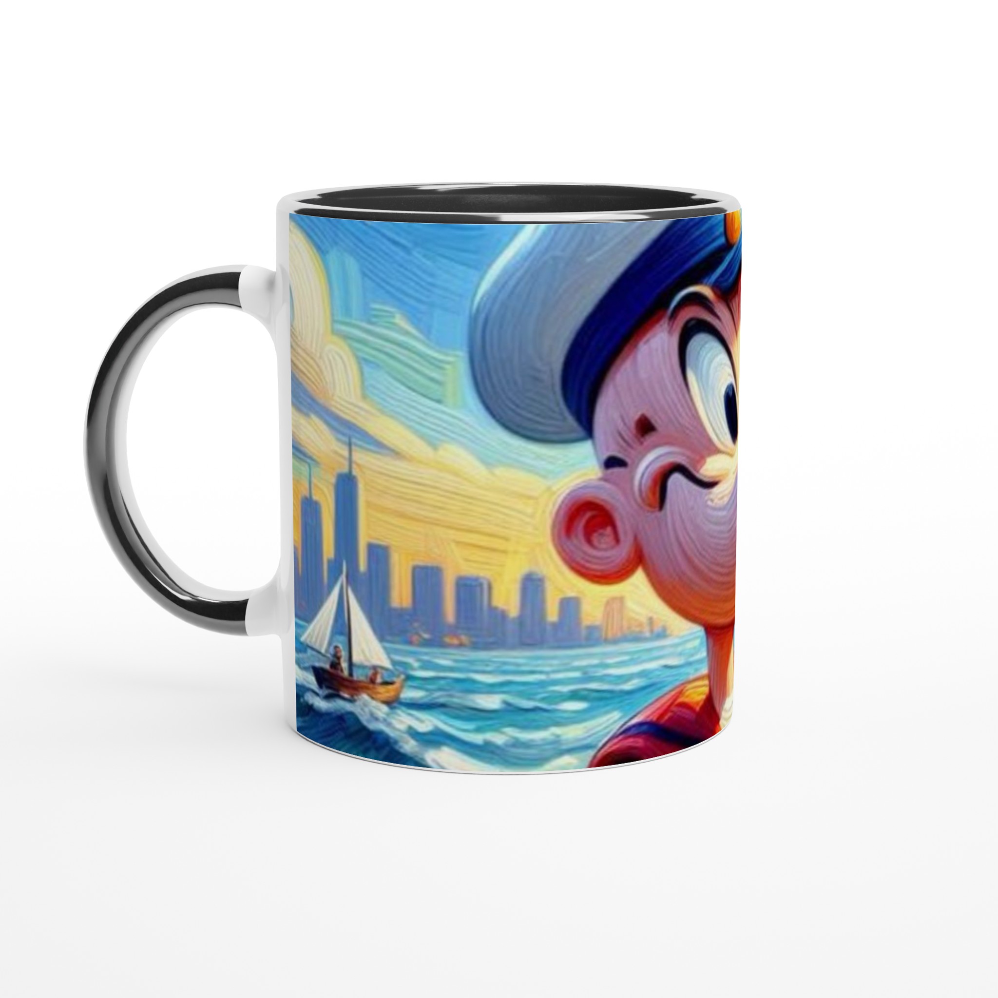 Vit 11oz keramisk mugg med livfull Sailor-tecknad design i ditt val av keramiska färger 4 37ec2d1d-65b8-46f6-9c96-cc10a5a6fa6c