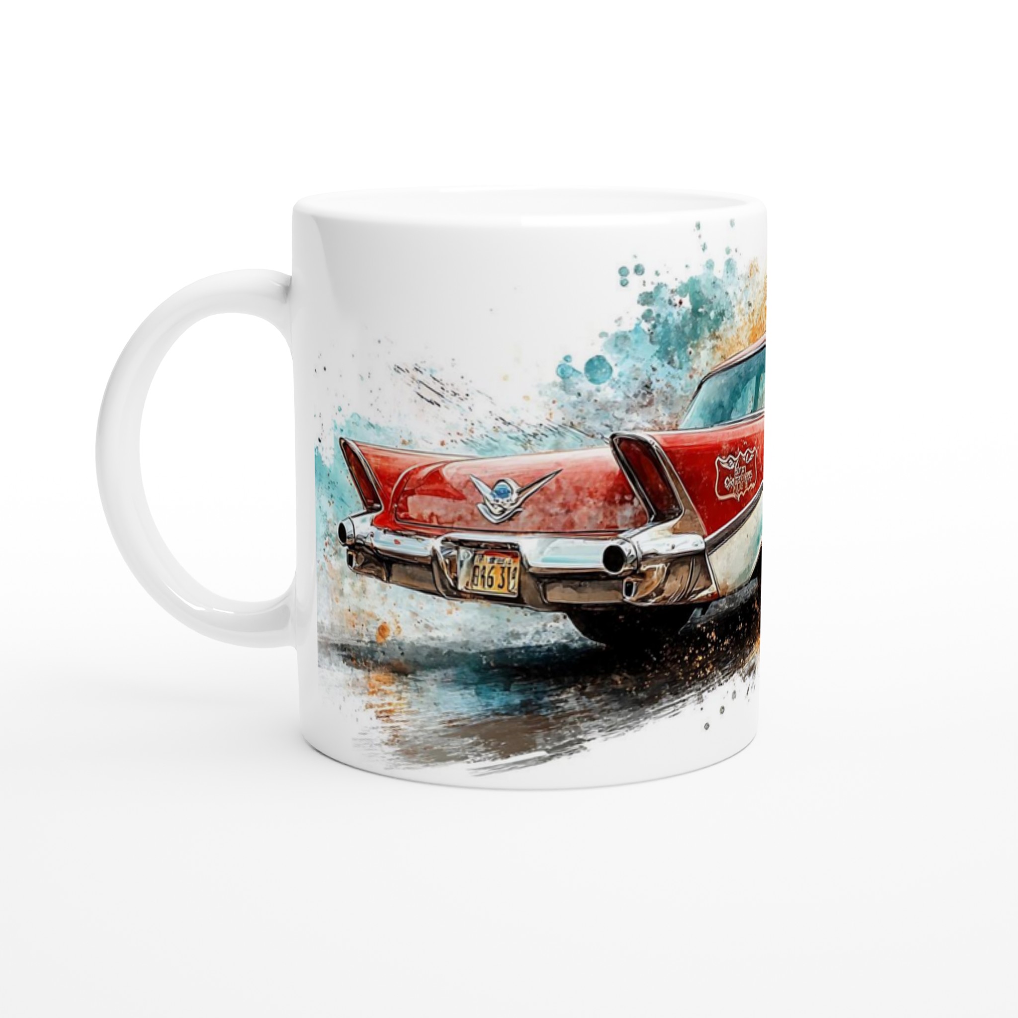Route 66 Retro Mugg – 11oz Keramikmugg med Vintage Bil & Akvarelldesign, Välj din färg! 1 37ed8a19-390c-4ffa-aa3c-14f9ad5944d5