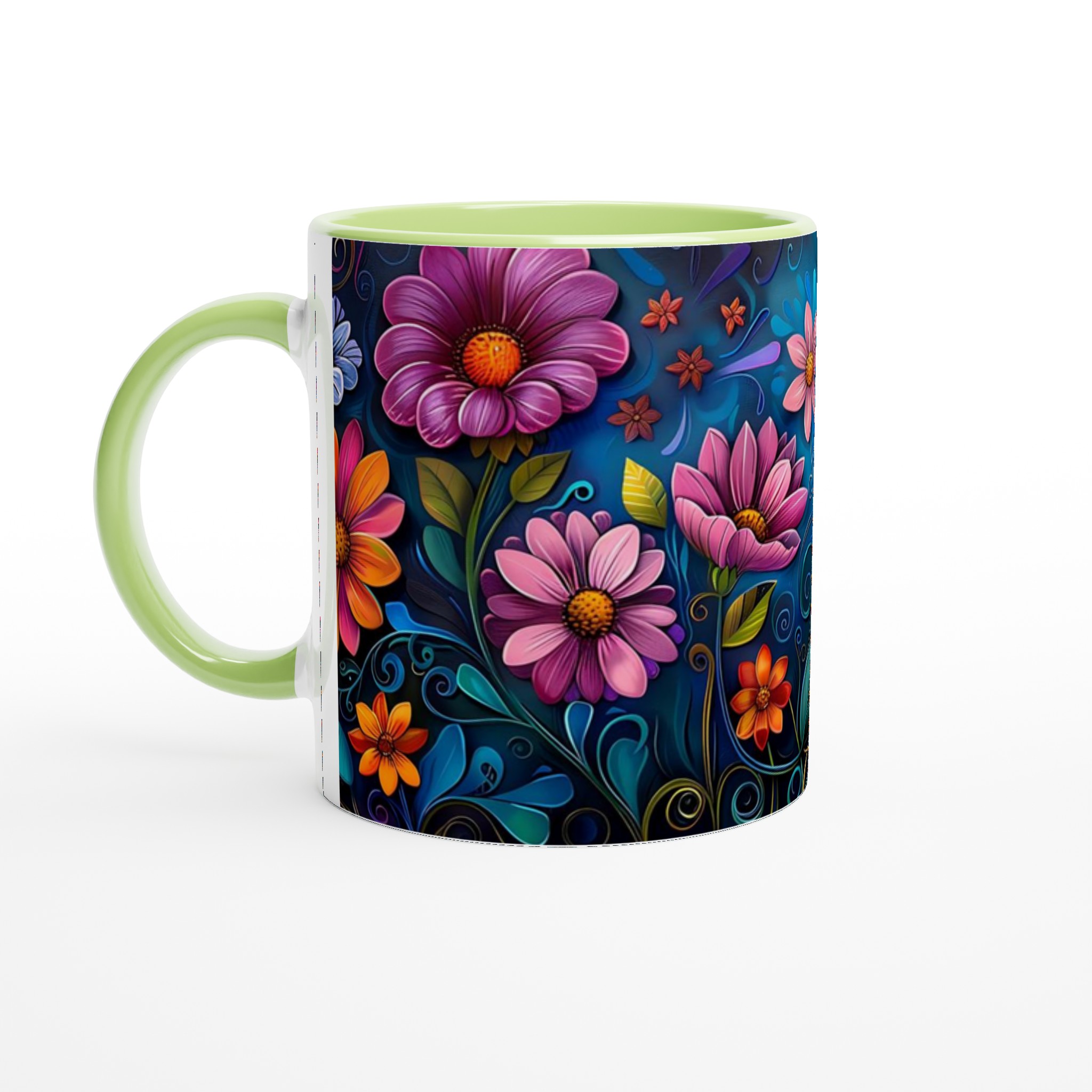 Blomstrande Keramikmugg: Konstfull Design i Levande Färger – Välj din Favorit bland Sju Nyanser! 7 3804dd72-f42d-457f-afe4-a5c2374b099b
