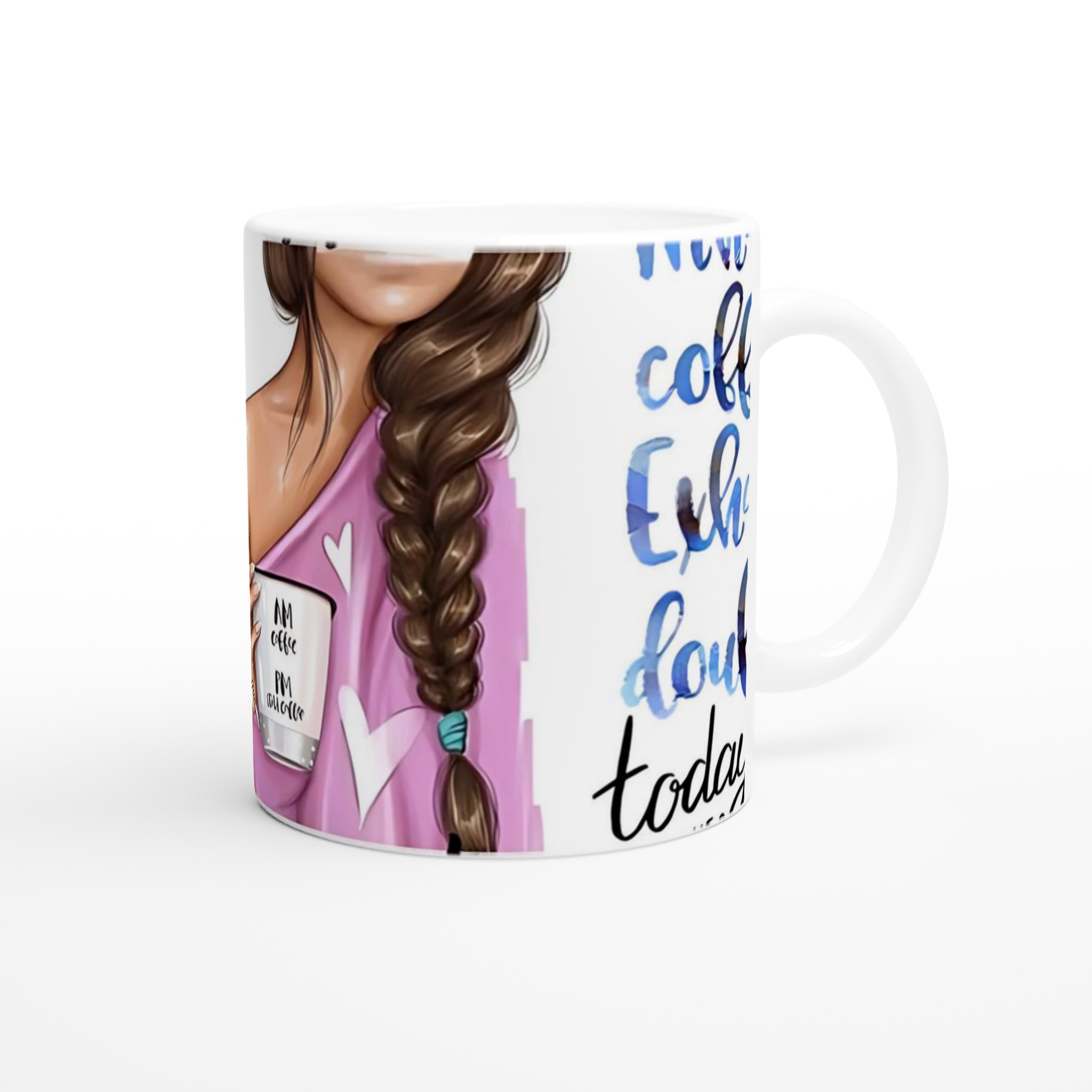 Vit 11oz keramisk mugg med personligt kaffemotiv i mjuka pasteller 9 38491a7b-c391-4870-a217-b93b5051eed8